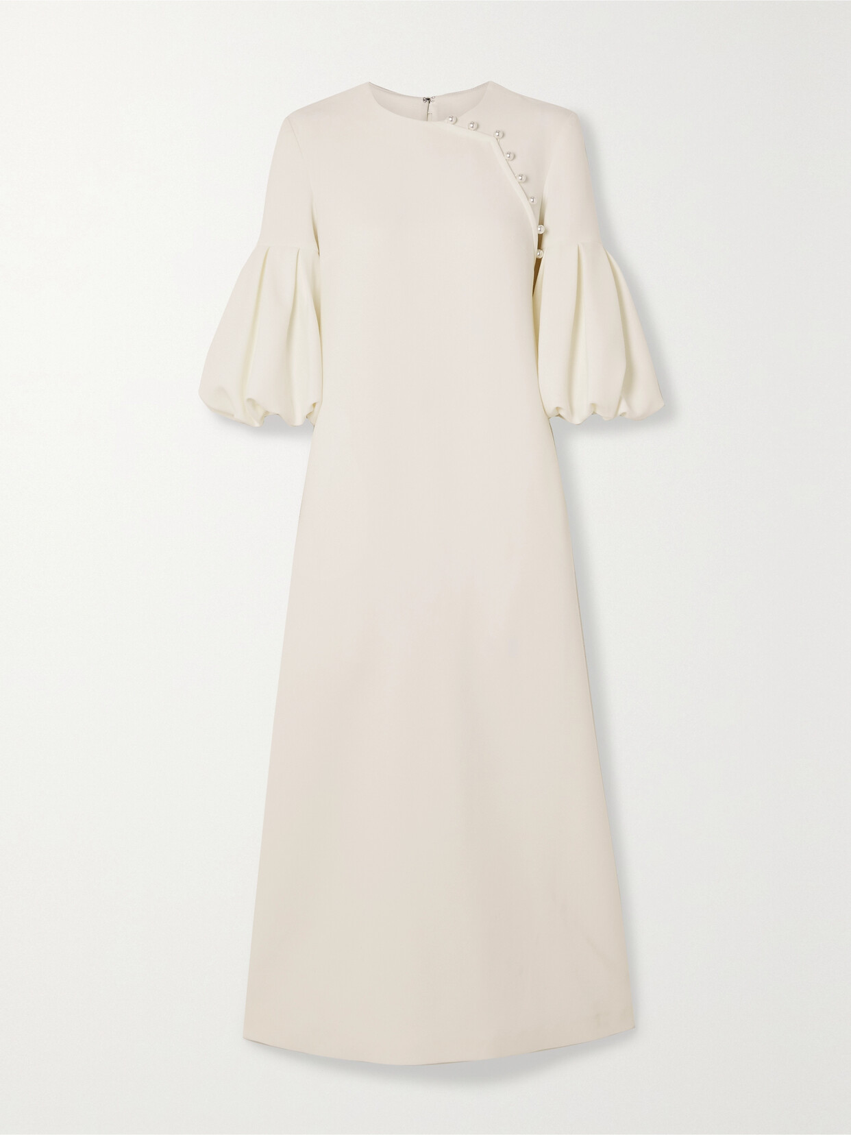 Huishan Zhang Jia Faux Pearl-embellished Recycled-crepe Maxi Dress