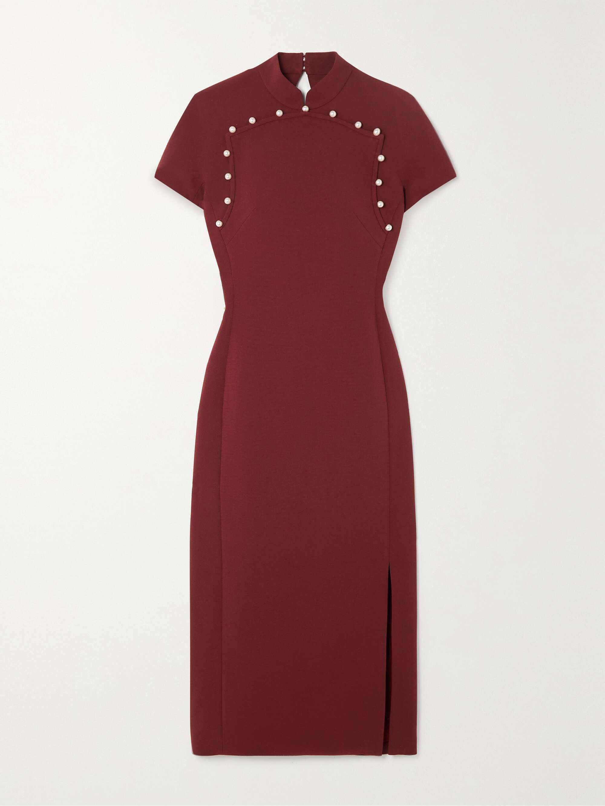 HUISHAN ZHANG Lei open-back faux pearl-embellished crepe