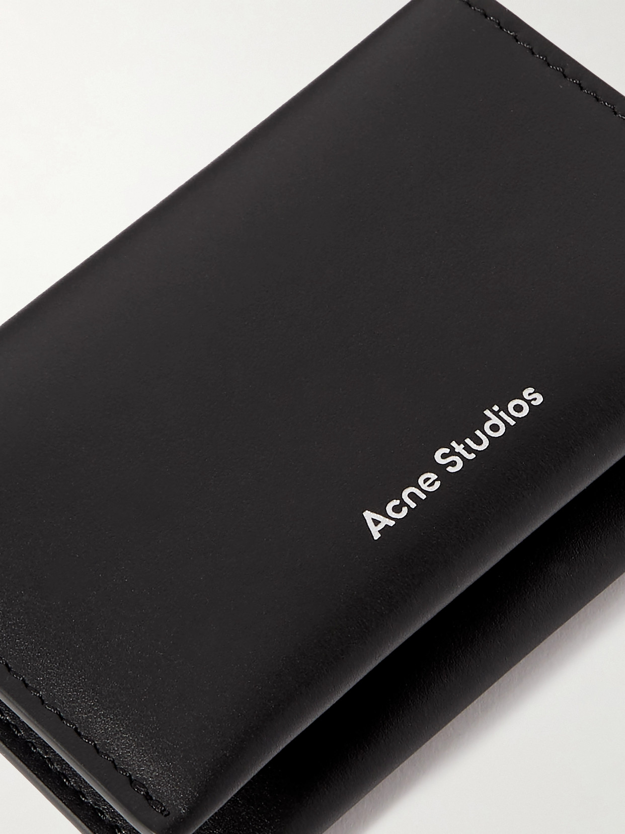 Shop Acne Studios Printed Leather Wallet In Black