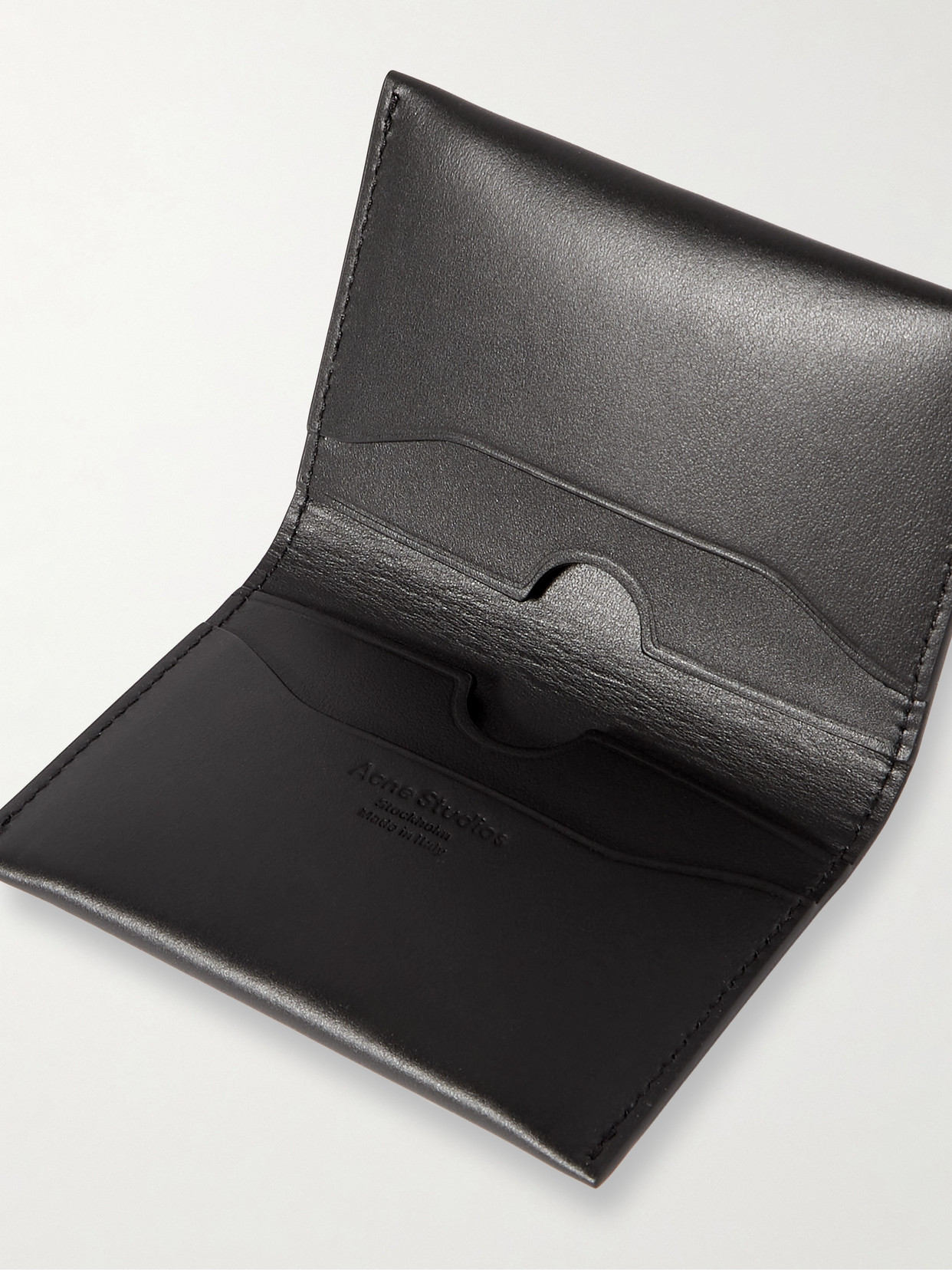 Acne Studios Printed Leather Wallet In Black