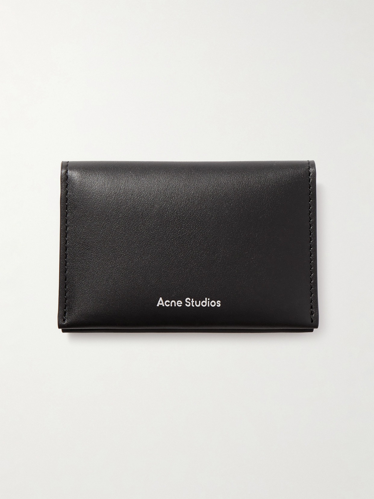 Shop Acne Studios Printed Leather Wallet In Black