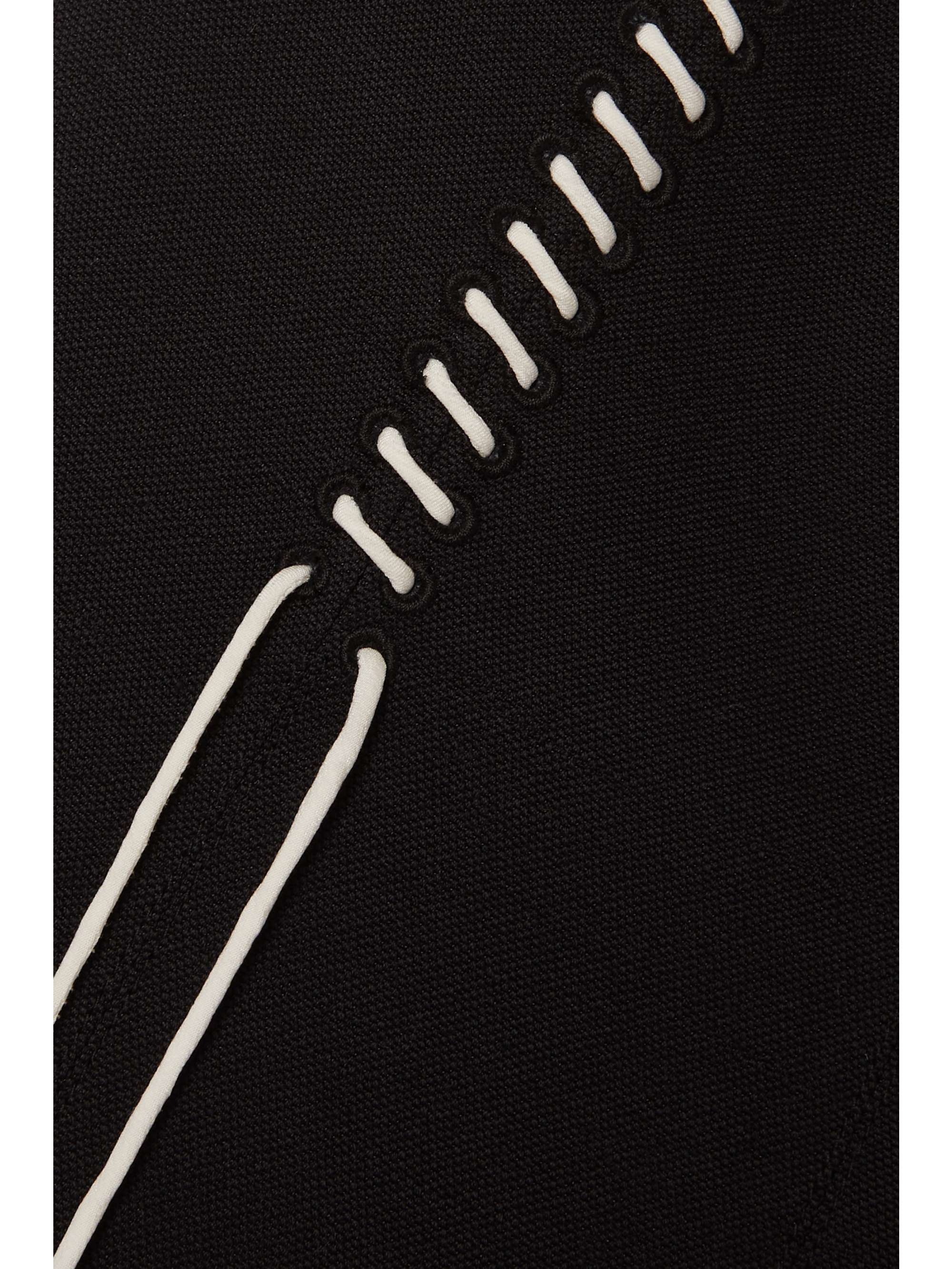 CHLOÉ Embroidered wool and linen-blend midi dress