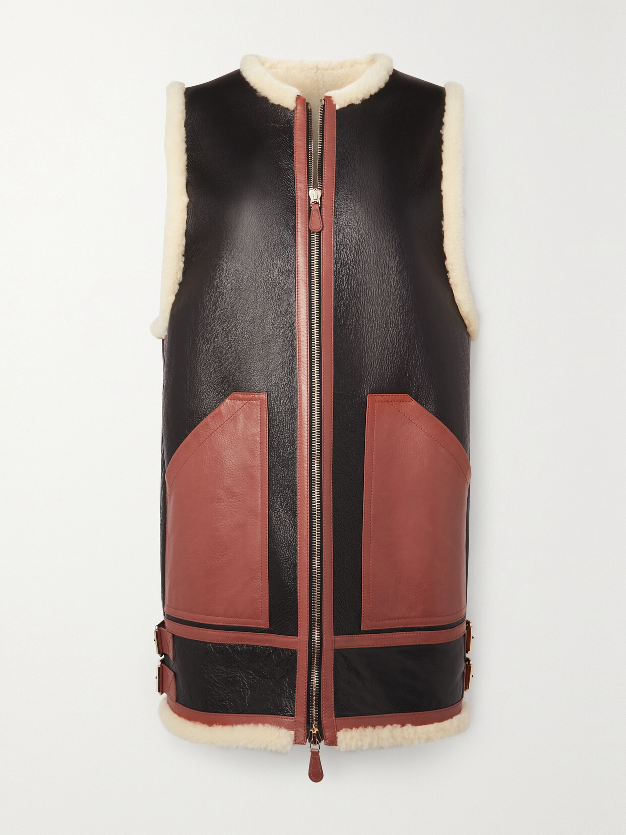 Chloé Leather And Shearling Vest - Black