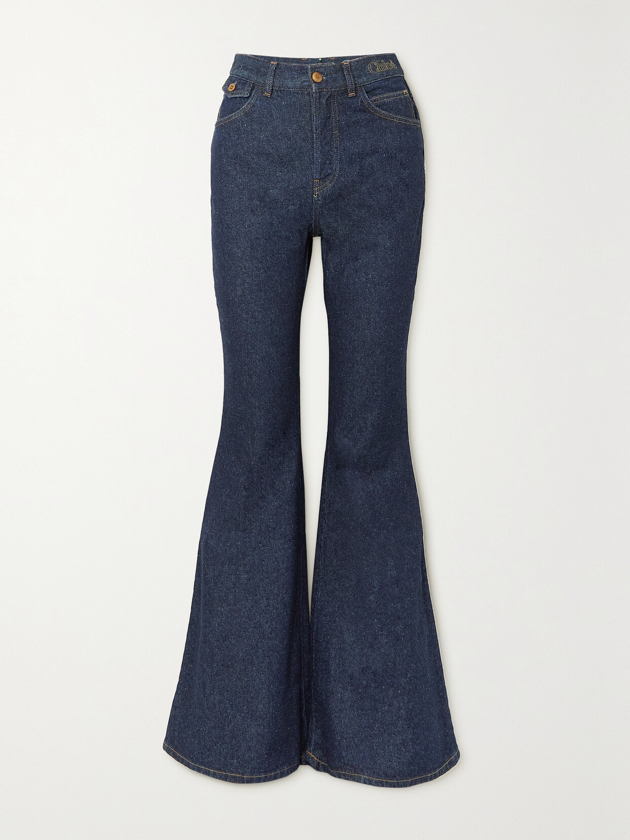 Chloé - + Net Sustain Recycled Cotton And Linen-blend Flared Trousers - Blue