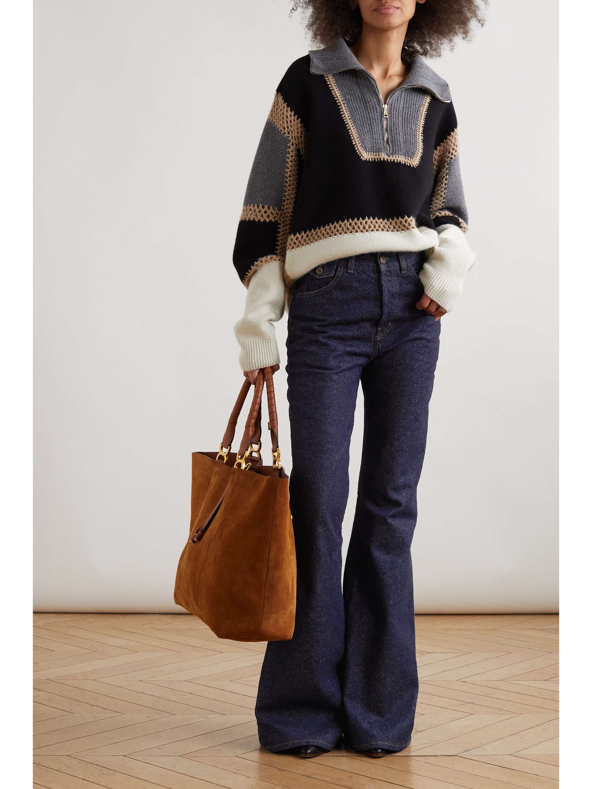 CHLOÉ + NET SUSTAIN recycled high-rise flared jeans