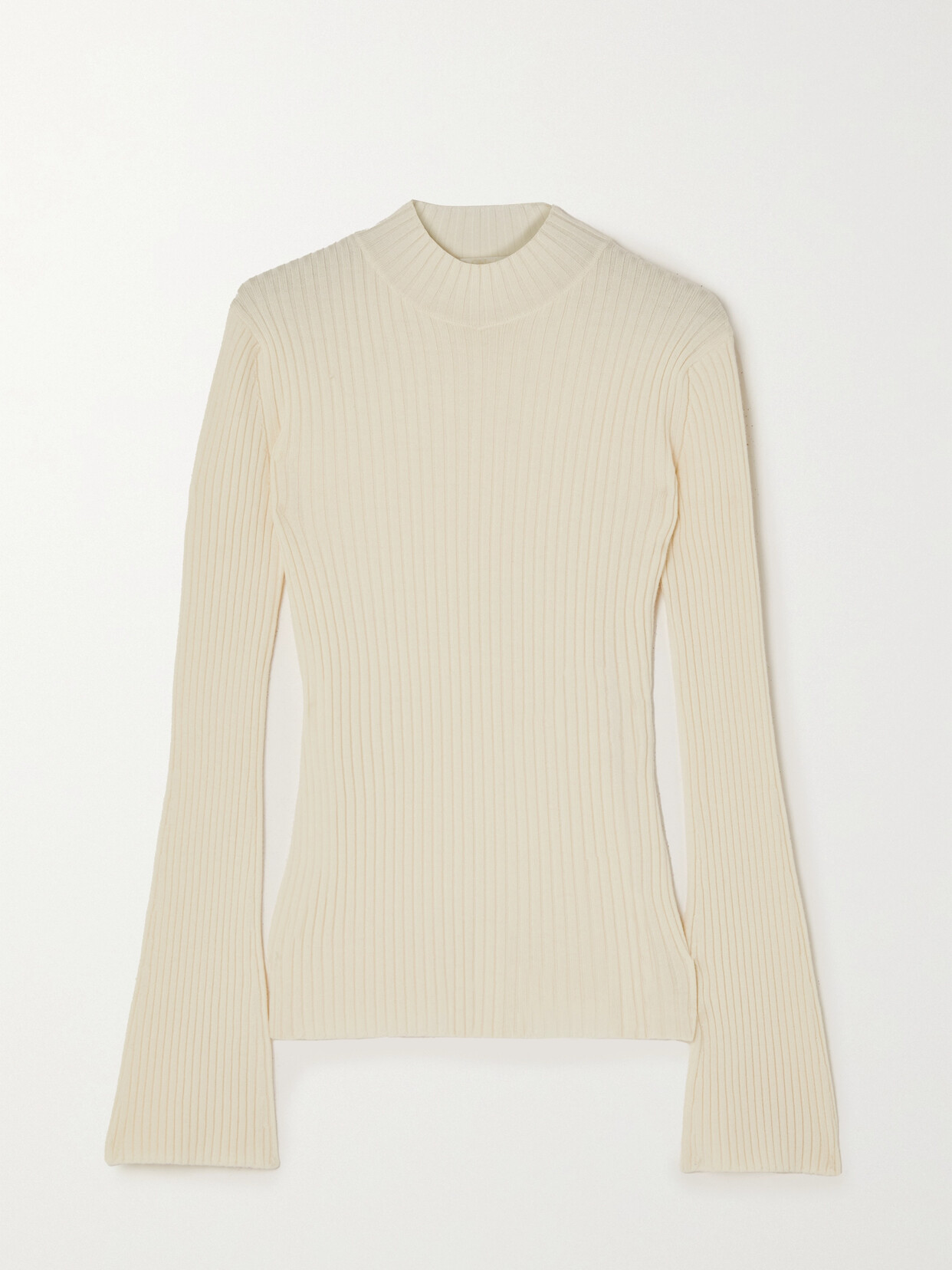 Chloé Ribbed Wool And Cashmere-blend Turtleneck Sweater In White