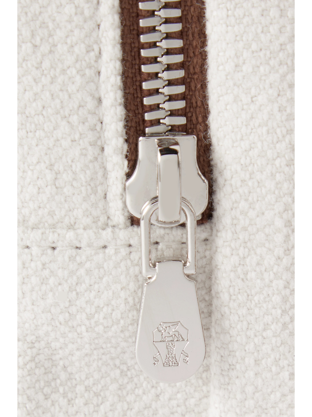 BRUNELLO CUCINELLI LEATHER-TRIMMED COTTON AND LINEN-BLEND CANVAS COSMETICS CASE