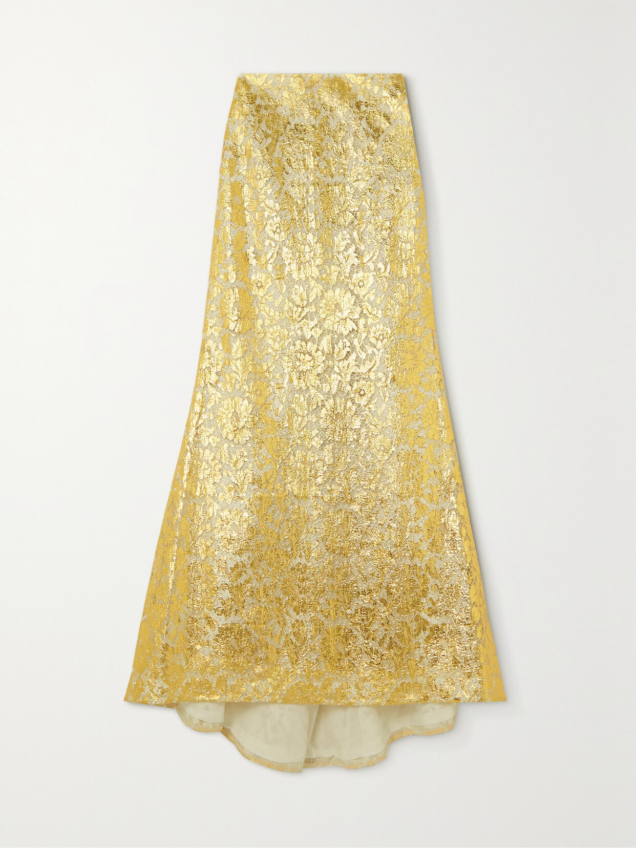 Valentino Garavani - Metallic Lace Maxi Skirt - Gold