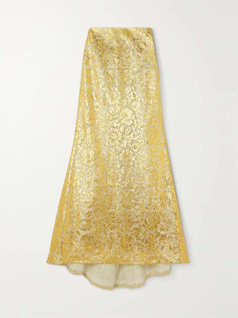 Valentino Garavani Metallic Lace Maxi Skirt