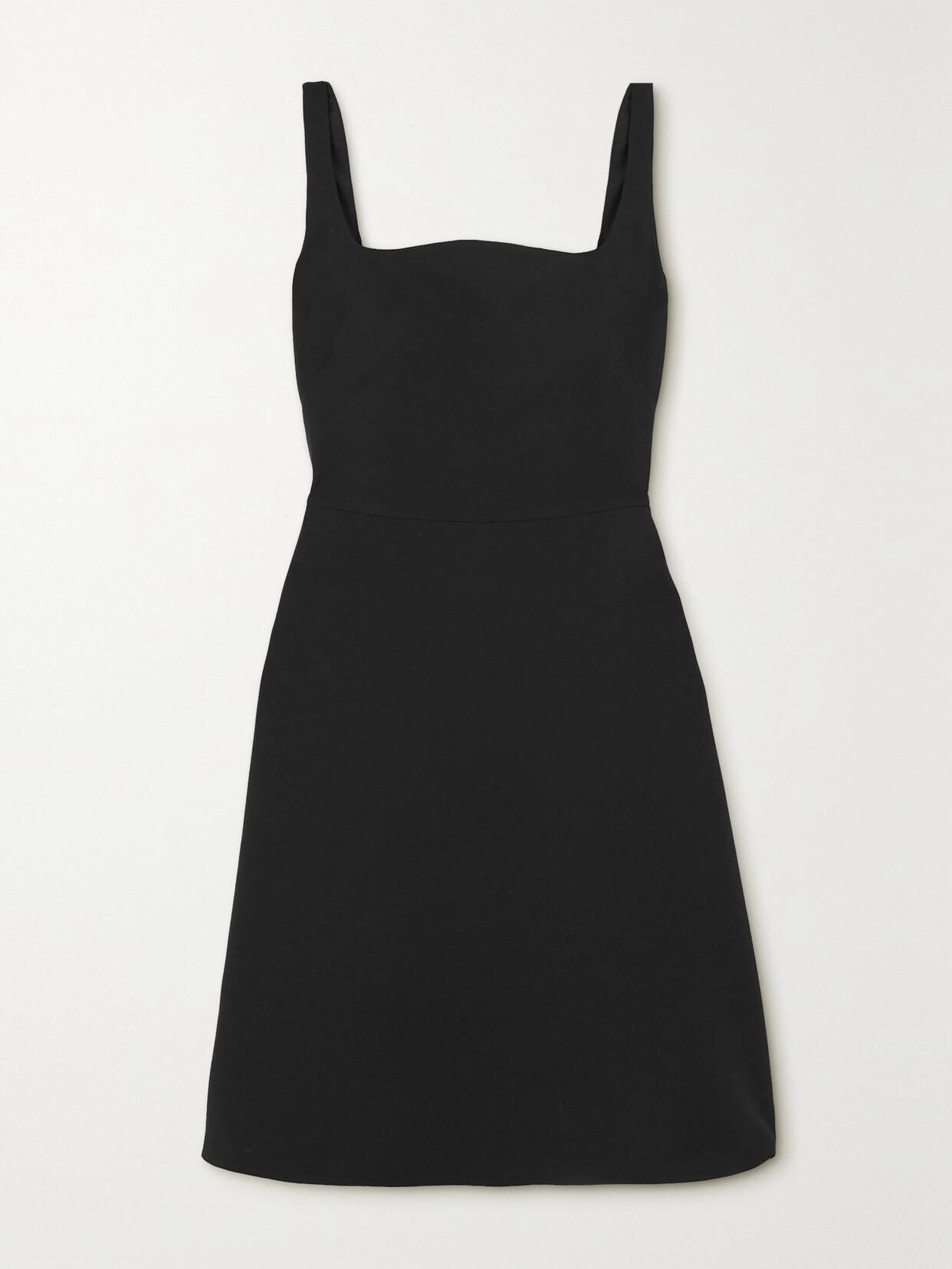 Shop Valentino Open-back Wool And Silk-blend Crepe Mini Dress In Black