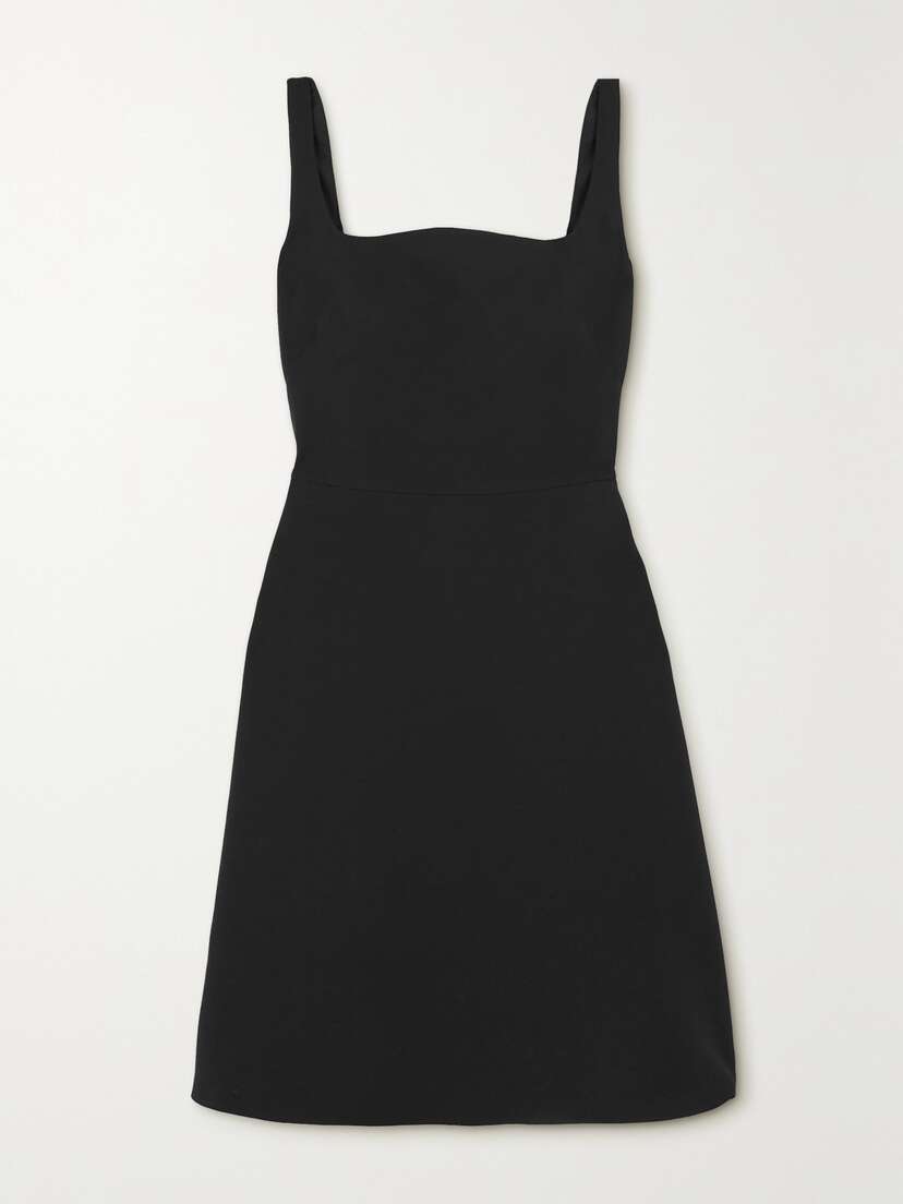 Valentino Garavani Open-back Wool And Silk-blend Crepe Mini Dress
