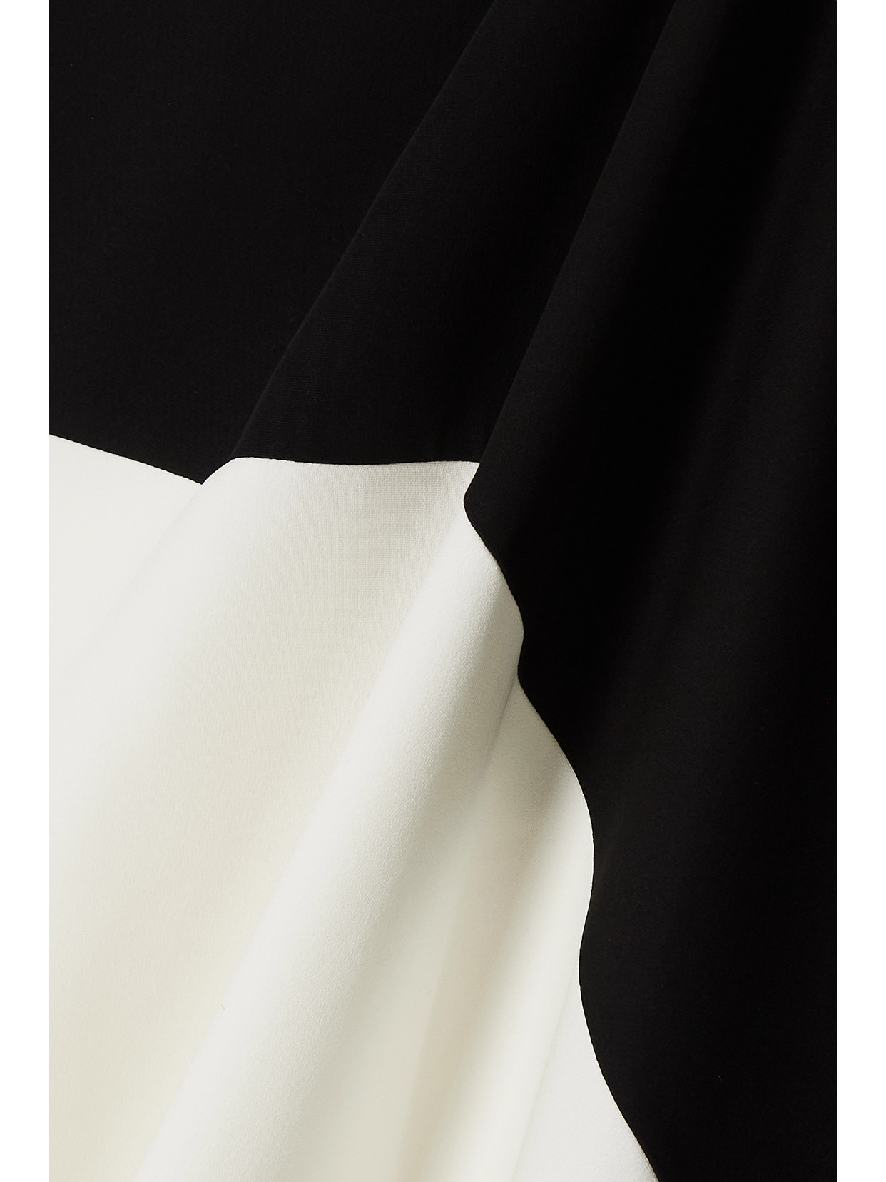Valentino One-sleeve Two-tone Silk-cady Gown In Black