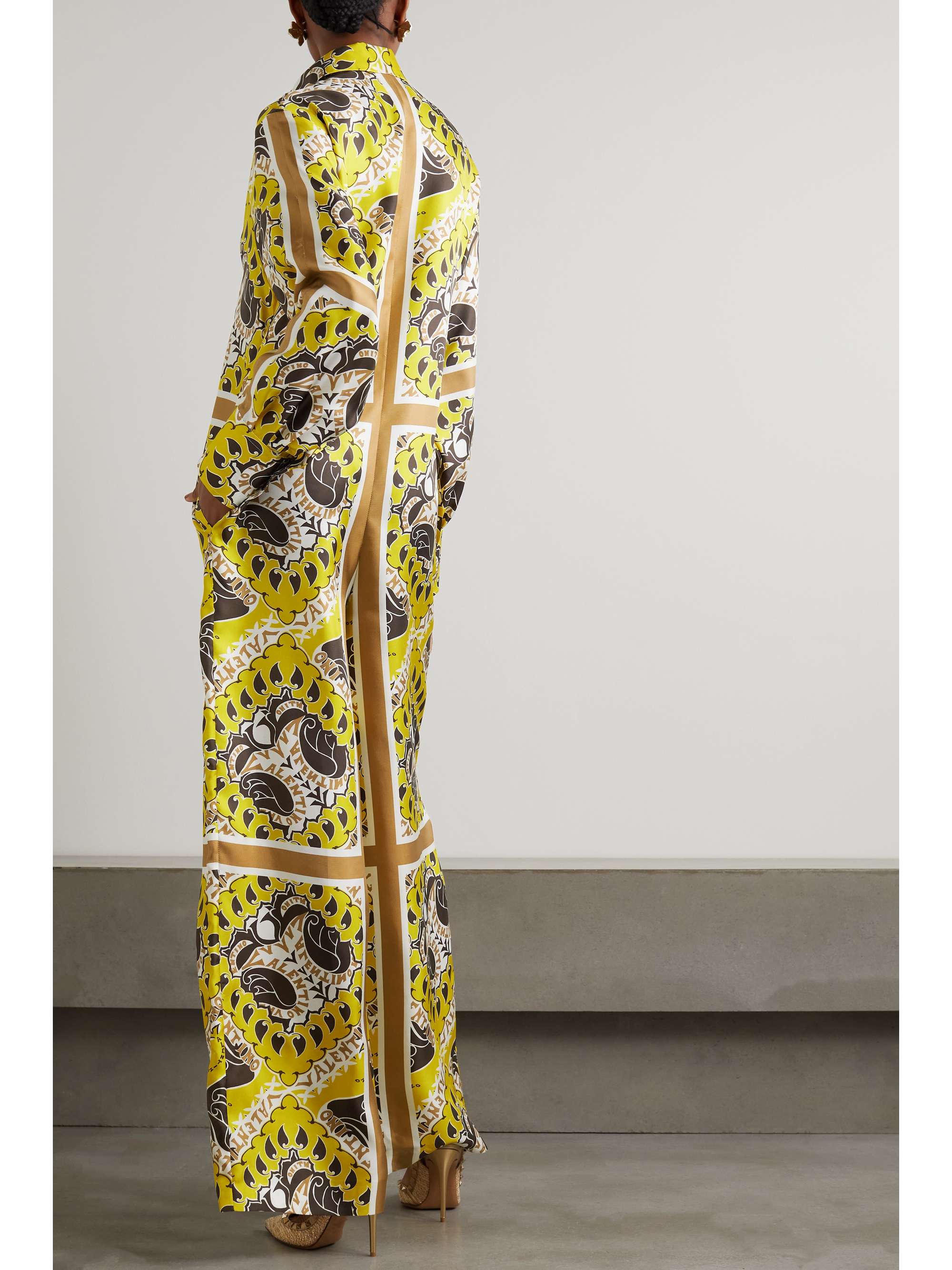 VALENTINO GARAVANI Manifesto printed silk-twill jumpsuit