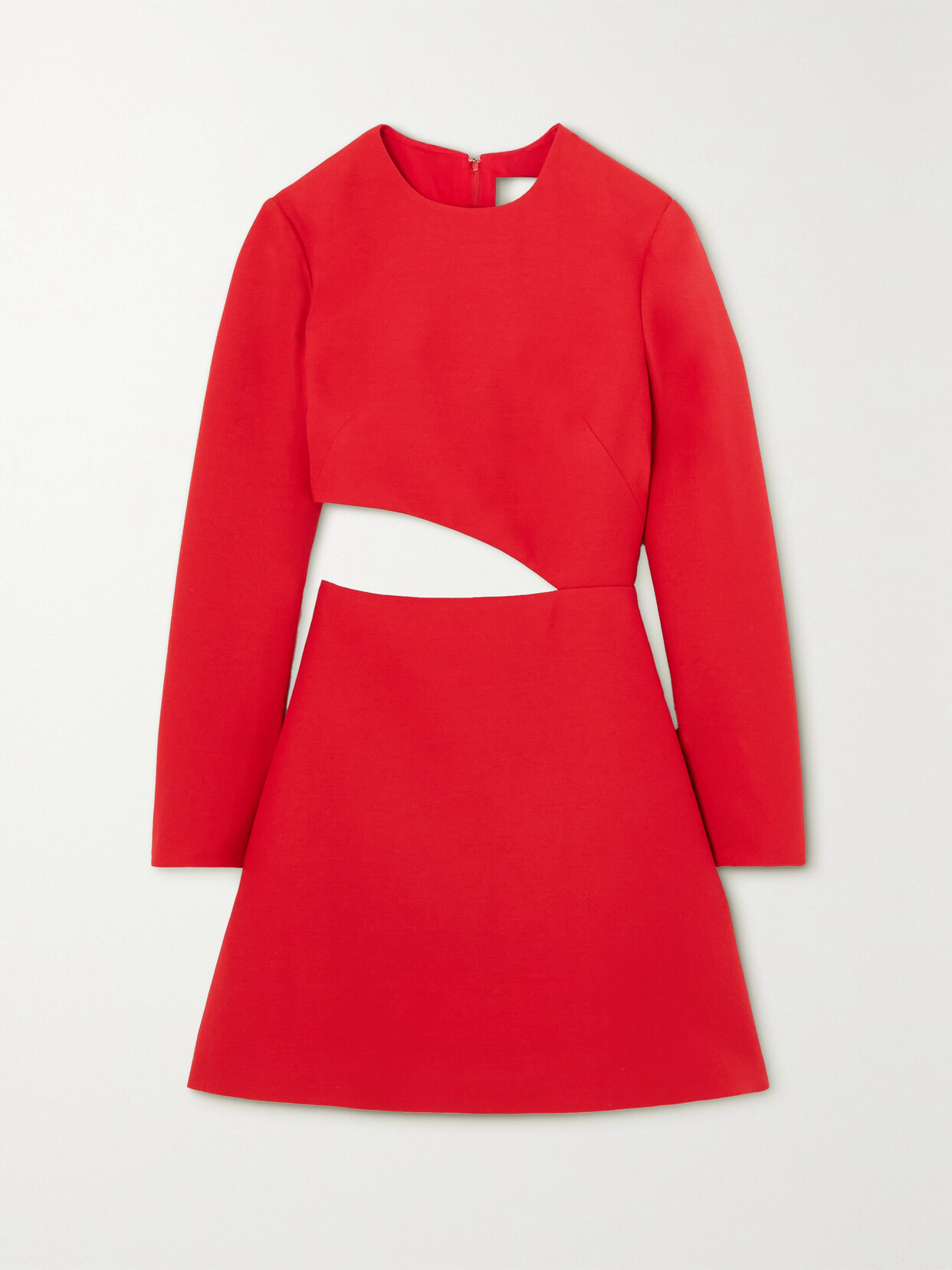 VALENTINO CUTOUT WOOL AND SILK-BLEND MINI DRESS