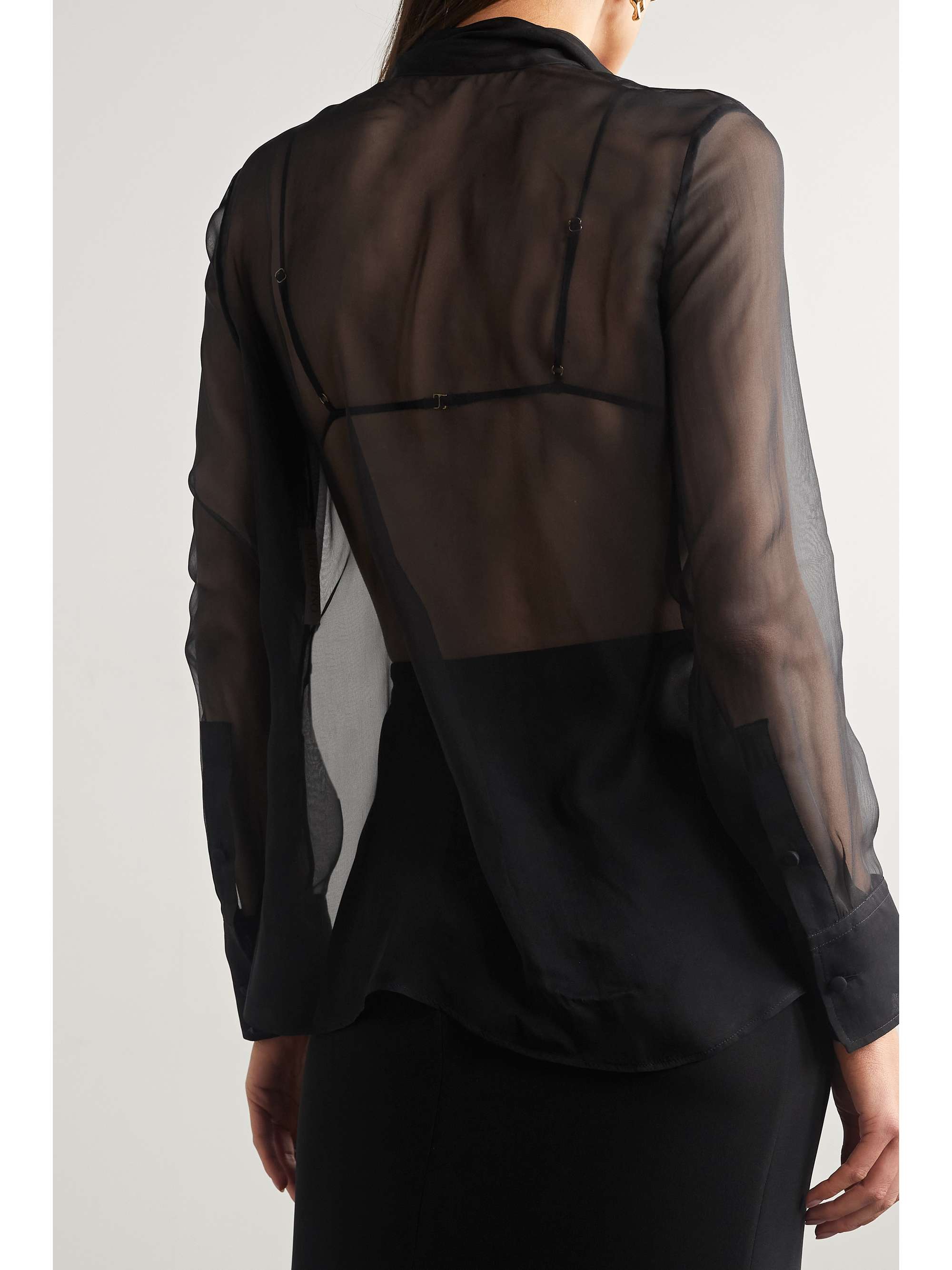 VALENTINO GARAVANI Pussy-bow silk-chiffon blouse