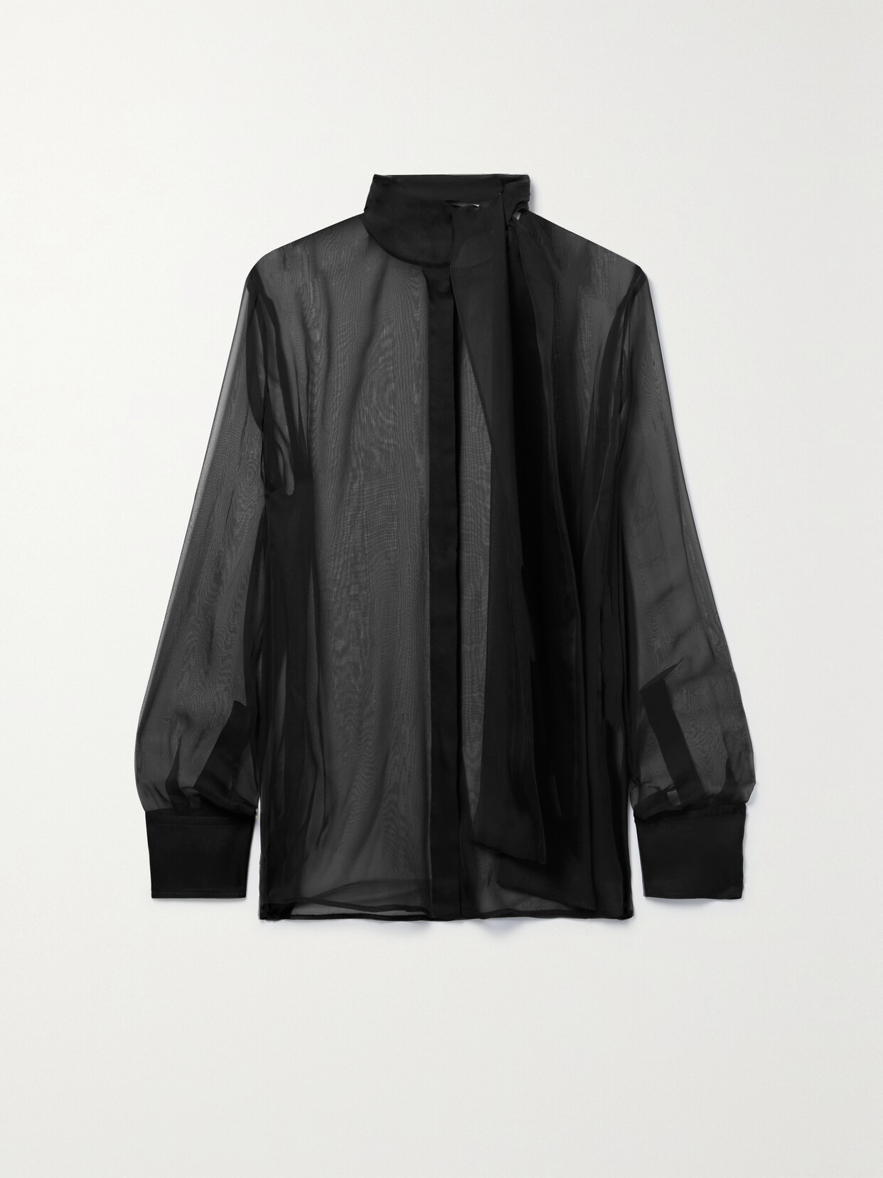 Valentino Garavani - Pussy-bow Silk-chiffon Blouse - Black