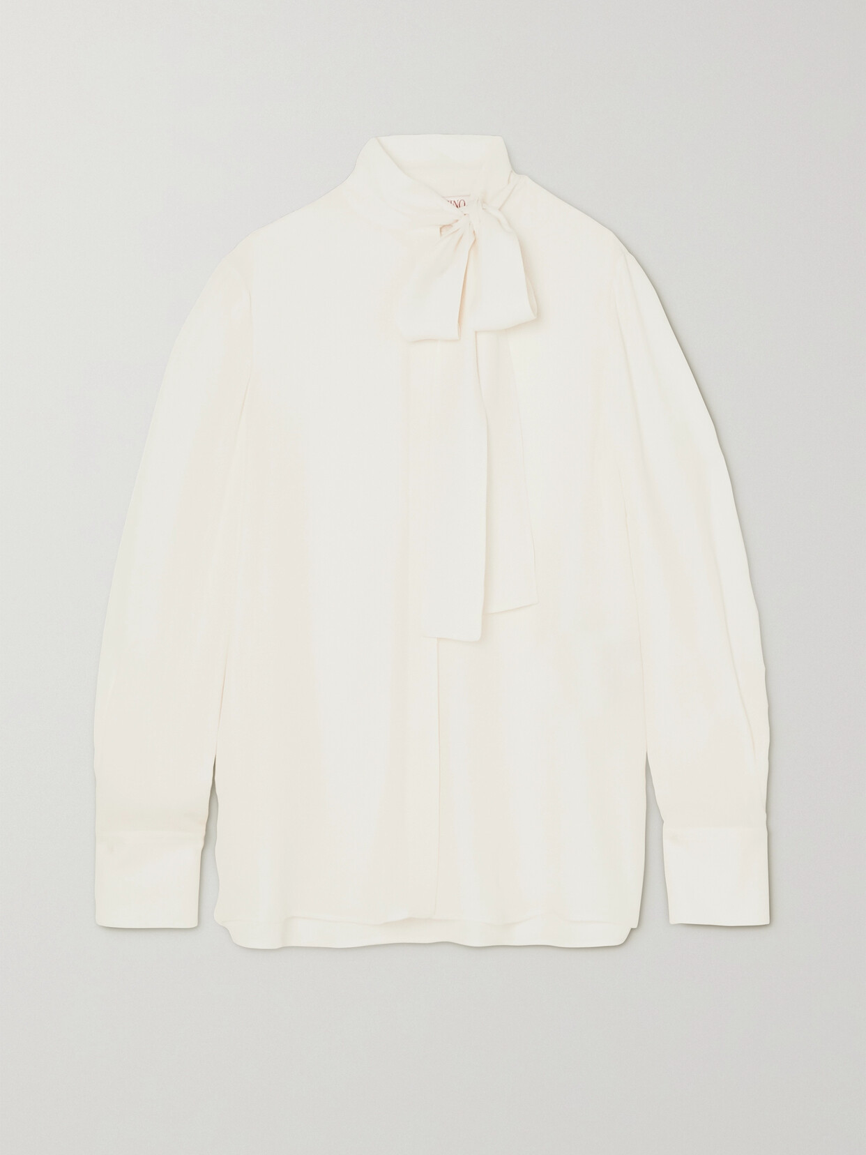 Valentino Garavani - Pussy-bow Silk Crepe De Chine Blouse - White