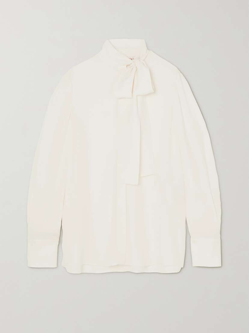 Valentino Garavani Pussy-bow Silk Crepe De Chine Blouse