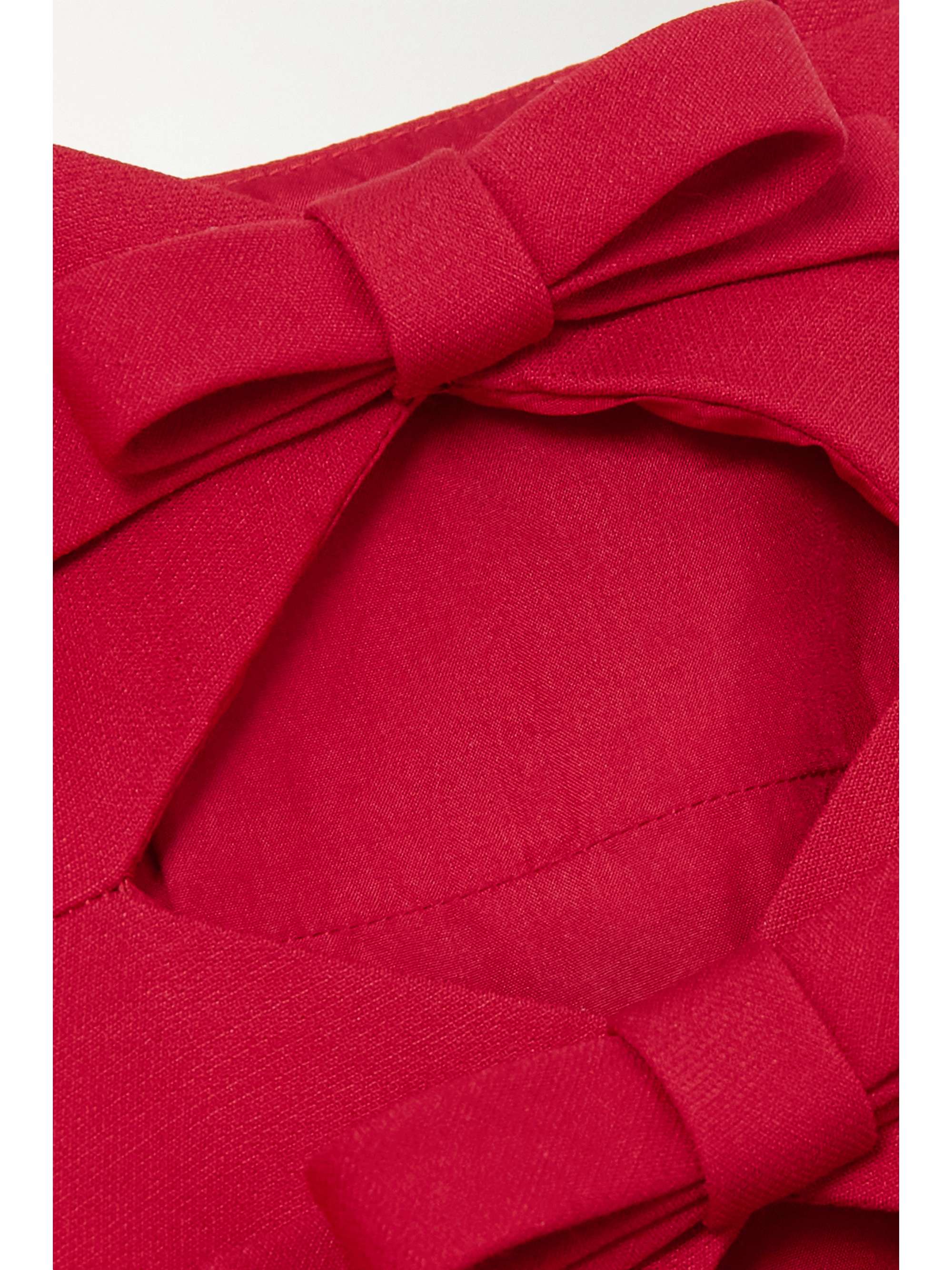 VALENTINO Bow-detailed cutout wool and silk-blend midi dress