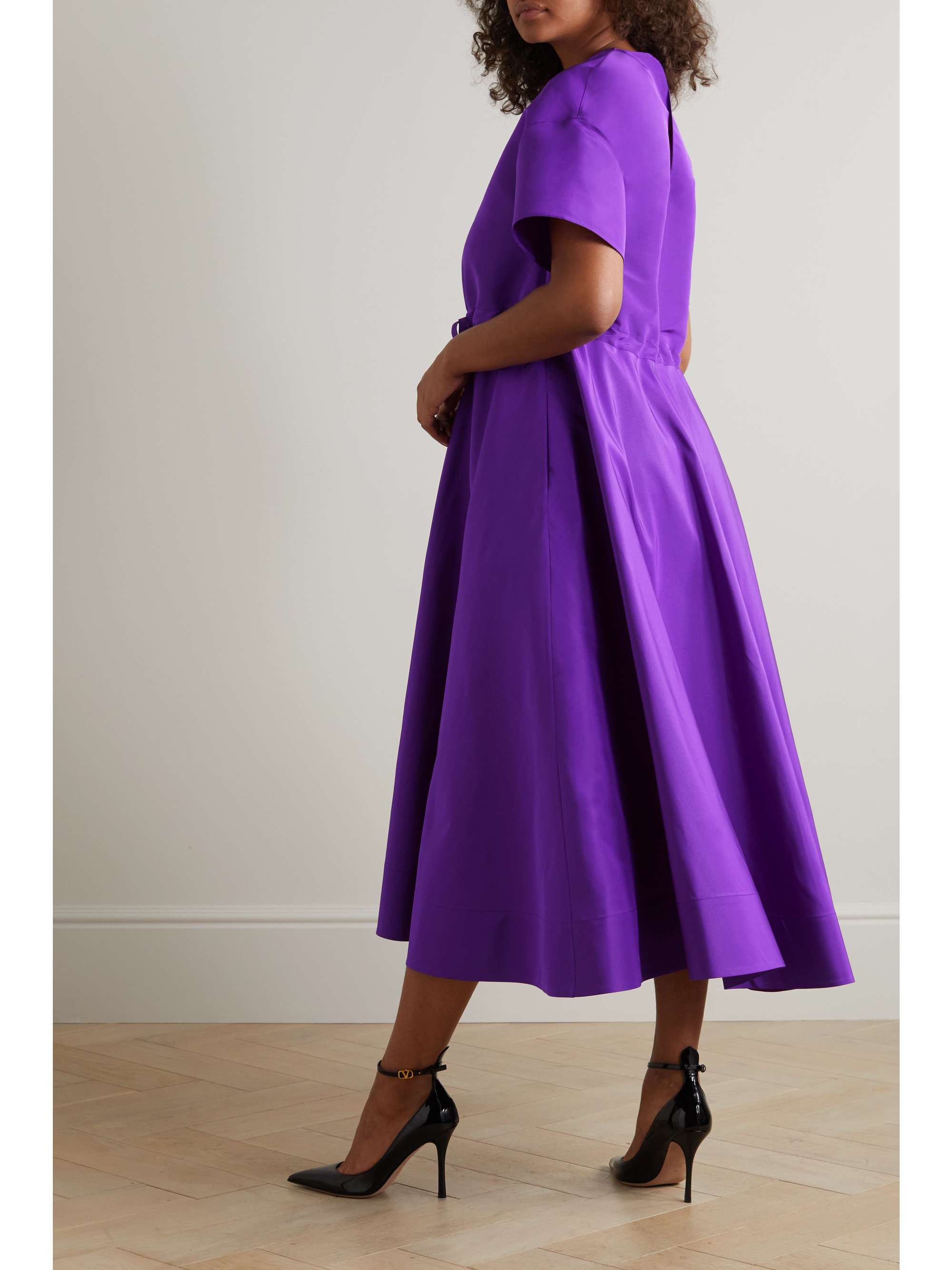 VALENTINO GARAVANI Gathered silk-faille maxi dress