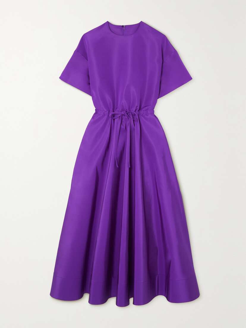 Valentino Garavani Gathered Silk-faille Maxi Dress