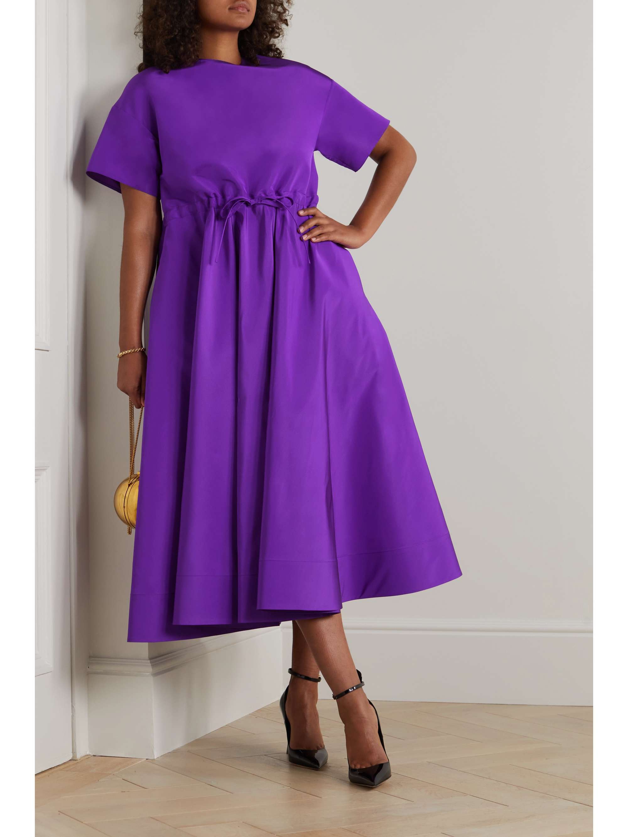 VALENTINO GARAVANI Gathered silkfaille maxi dress NETAPORTER