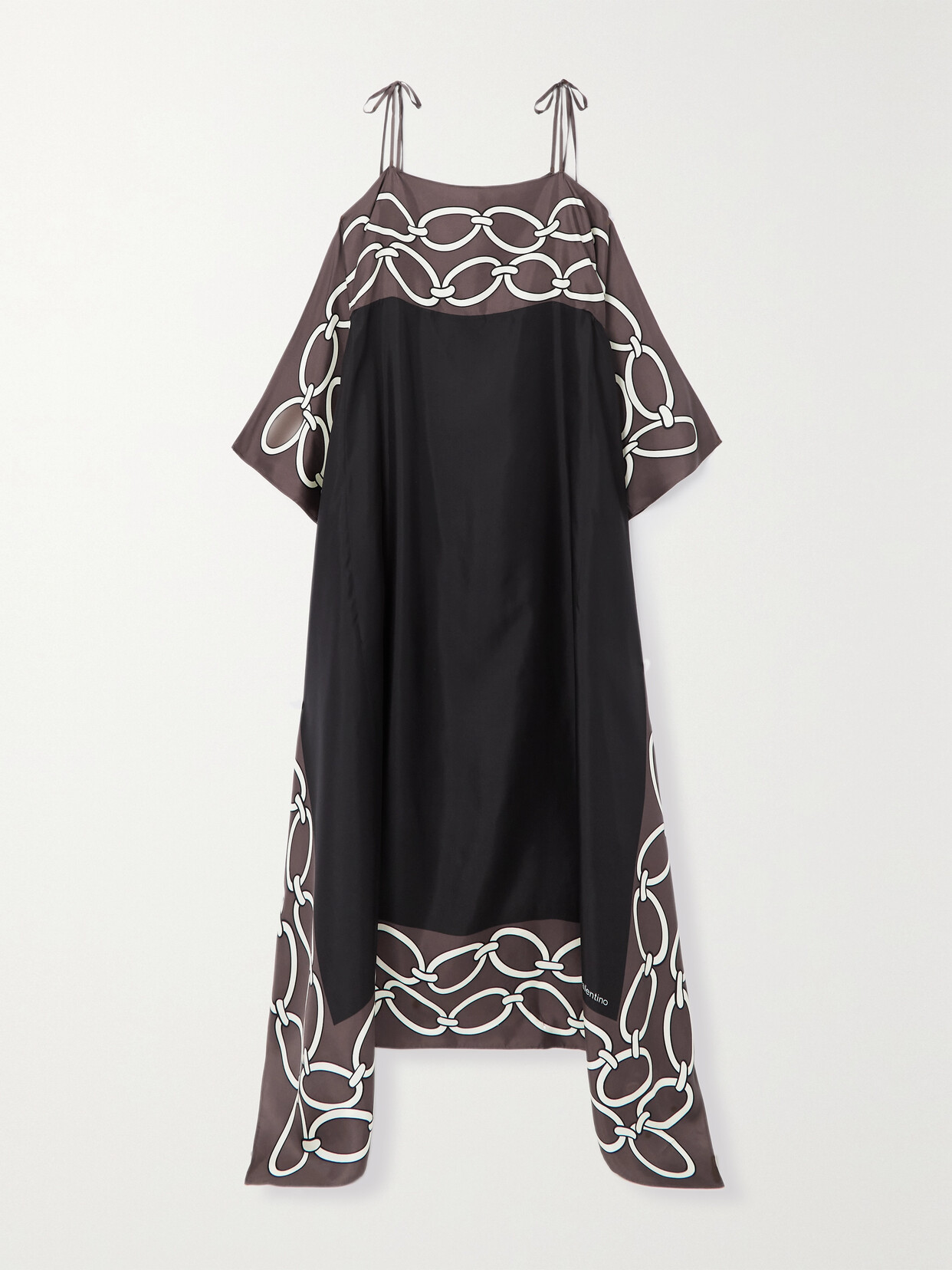 Valentino Garavani - Off-the-shoulder Printed Silk Gown - Brown