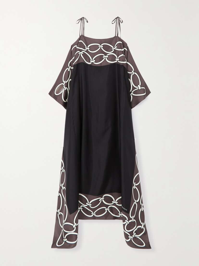 Valentino Garavani — Off-the-shoulder printed silk gown