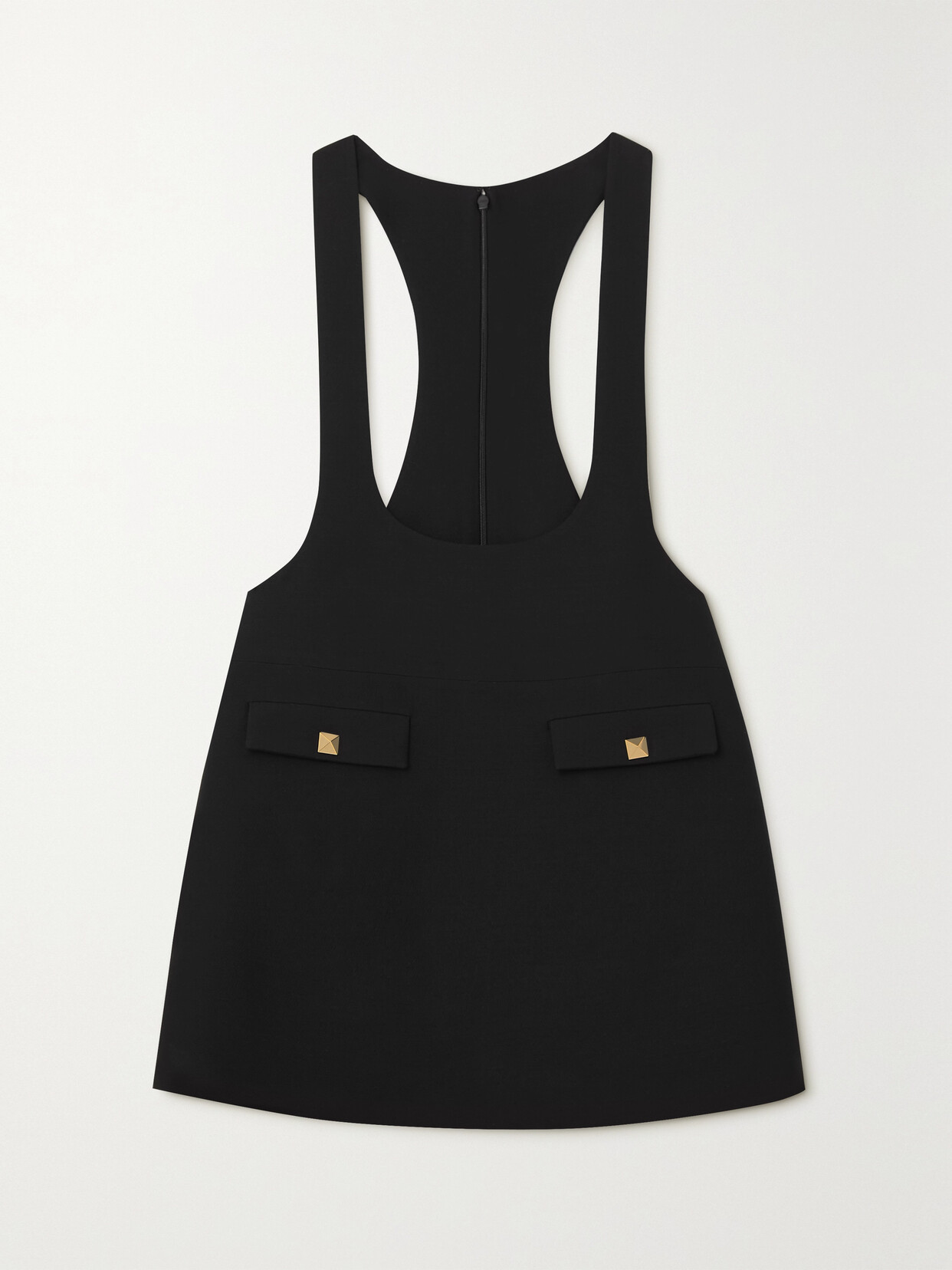 Valentino - Wool And Silk-blend Crepe Mini Dress - Black