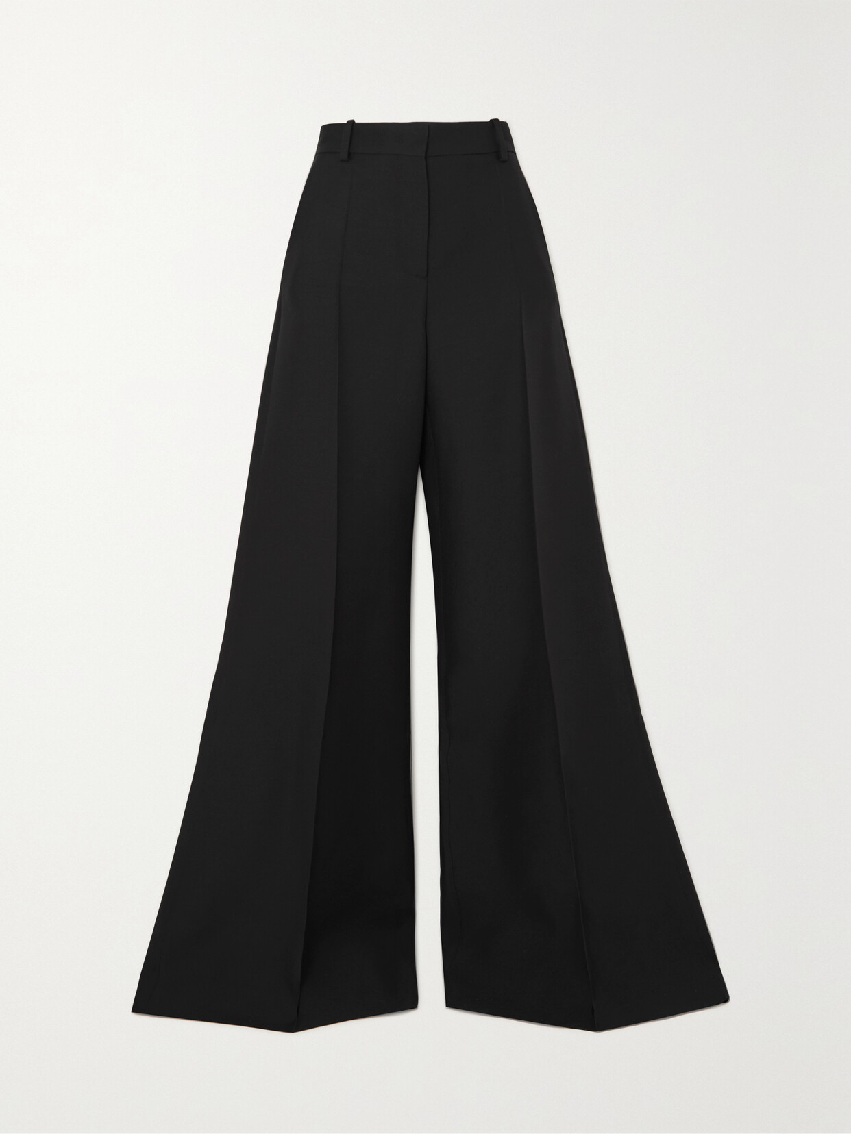 Valentino Garavani - Wool And Silk-blend Flared Pants - Black