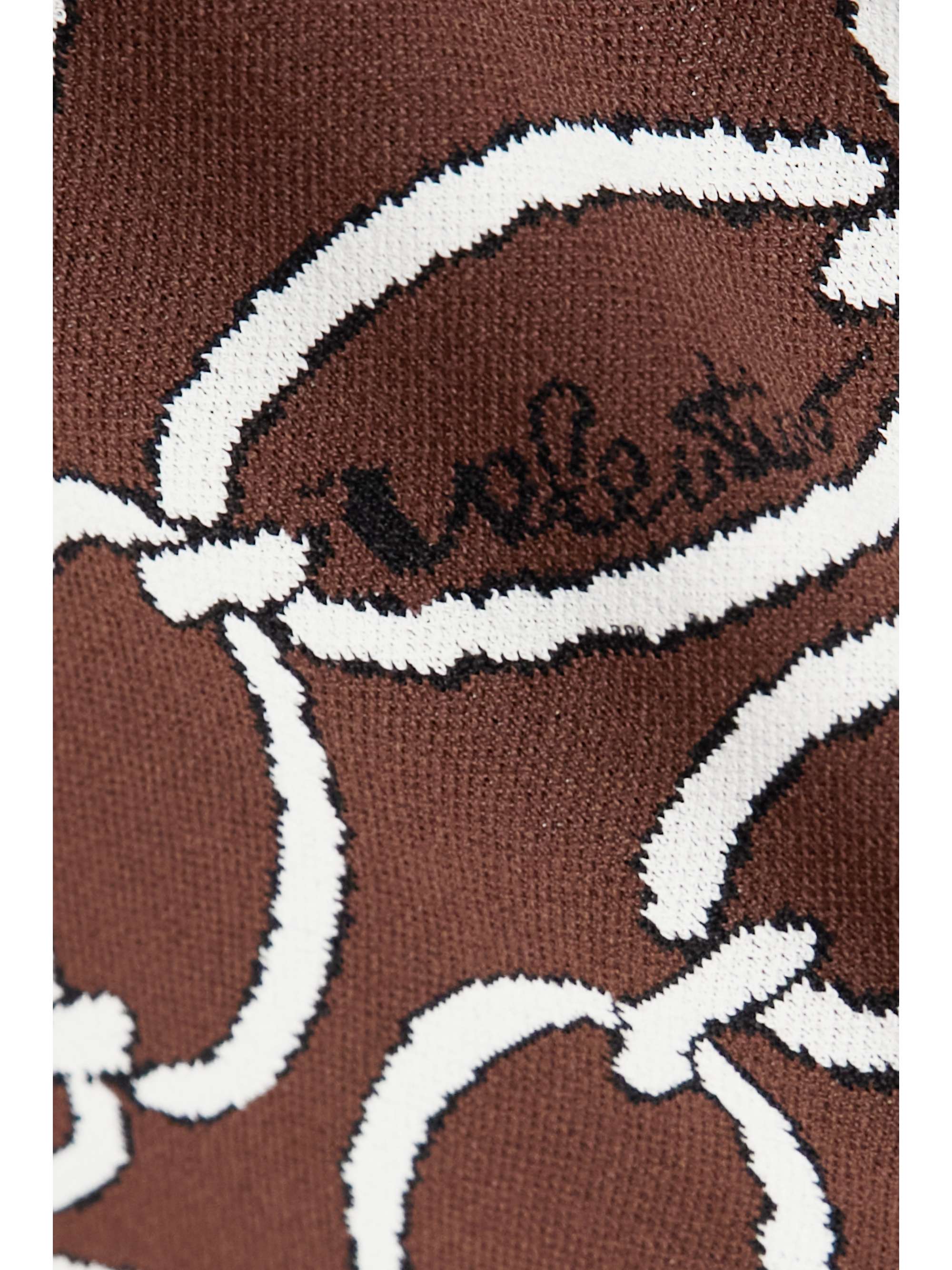 VALENTINO Feather-trimmed jacquard-knit tunic