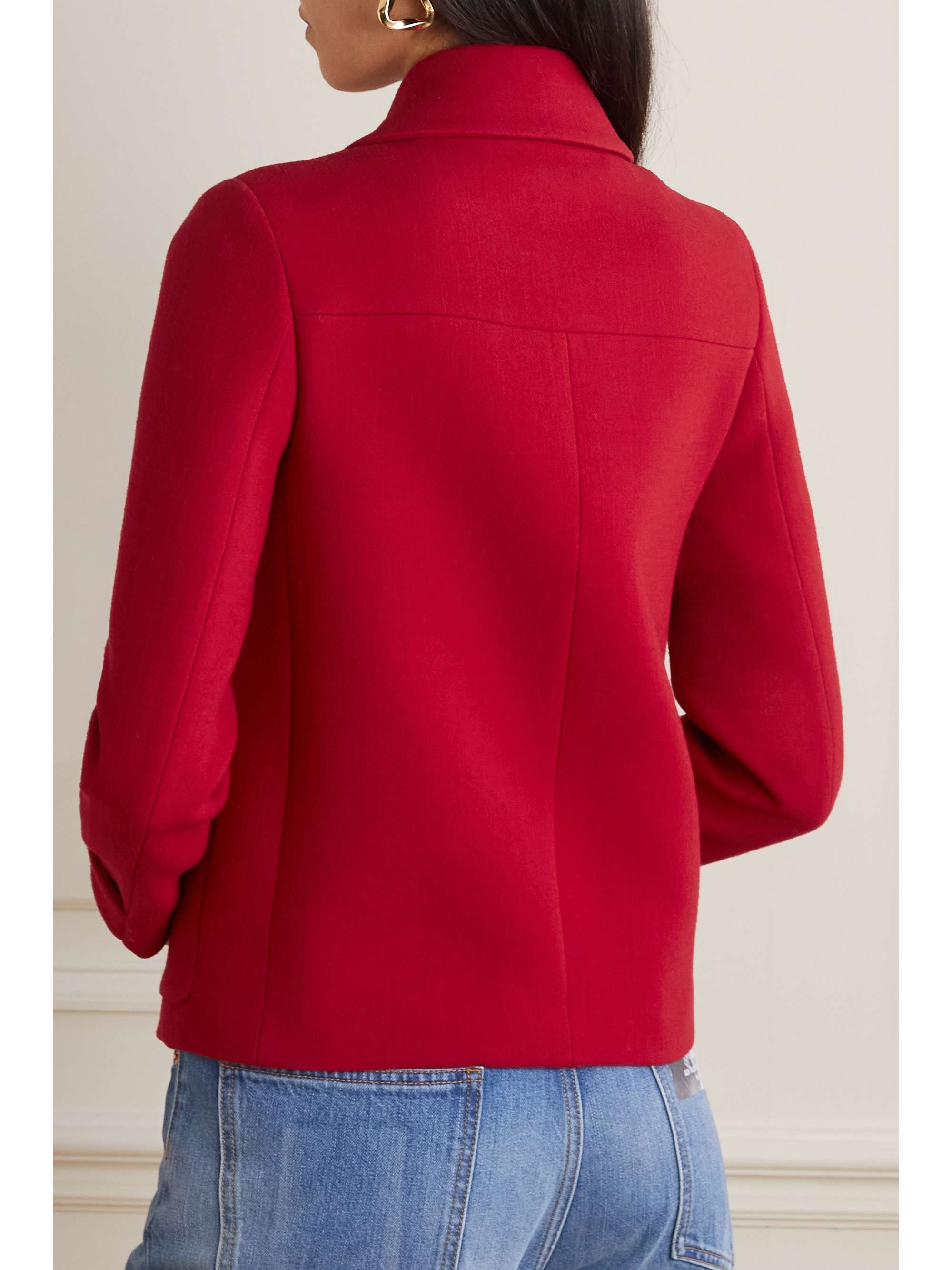 VALENTINO GARAVANI Double-breasted embellished wool-blend jacket