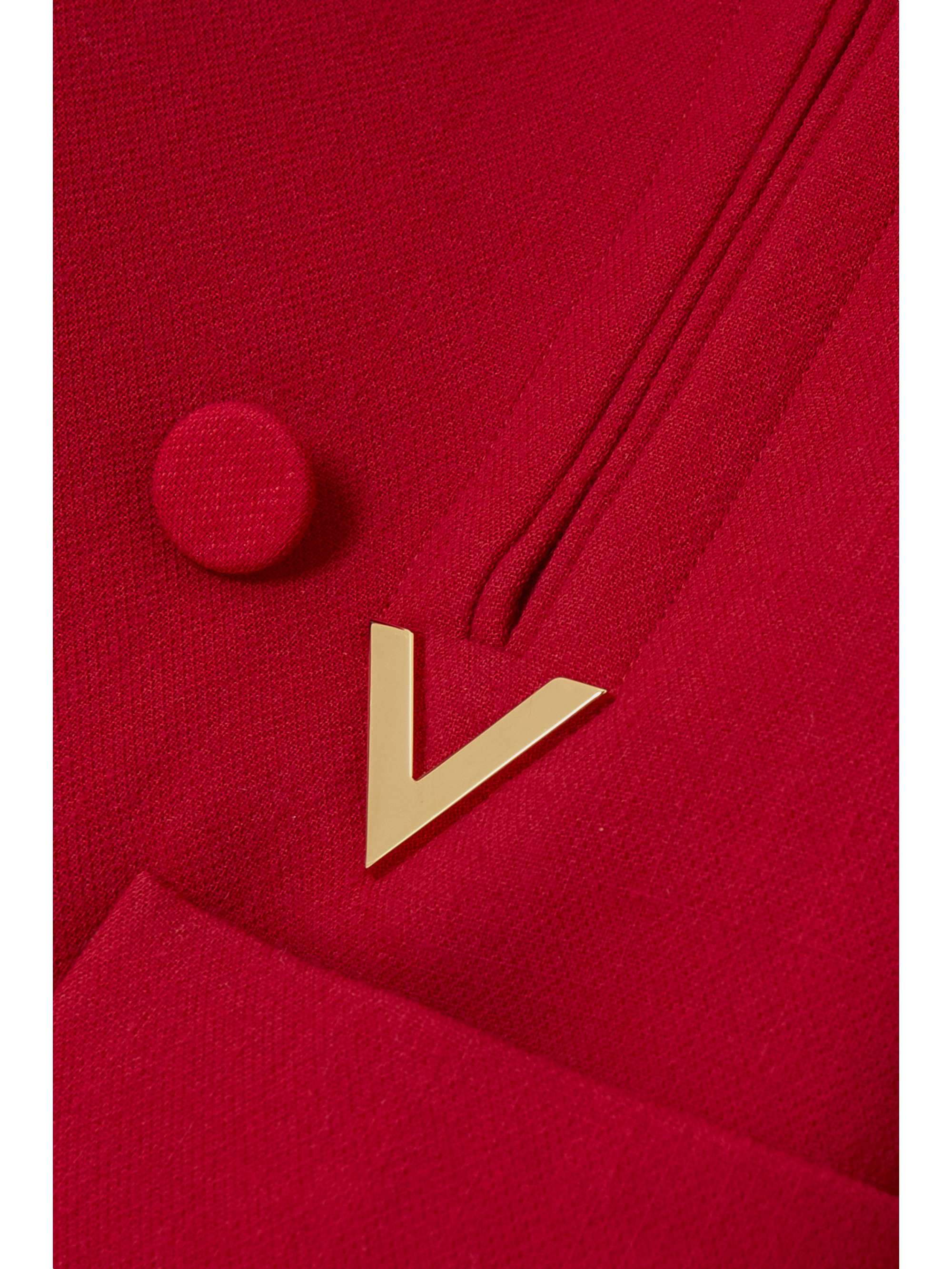 VALENTINO GARAVANI Double-breasted embellished wool-blend jacket