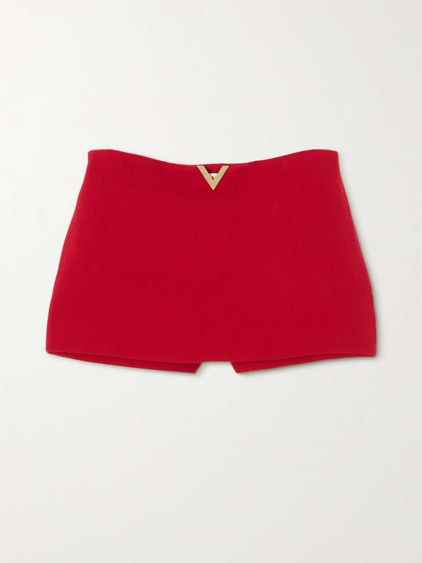 Valentino Garavani Embellished Wool-blend Crepe Shorts