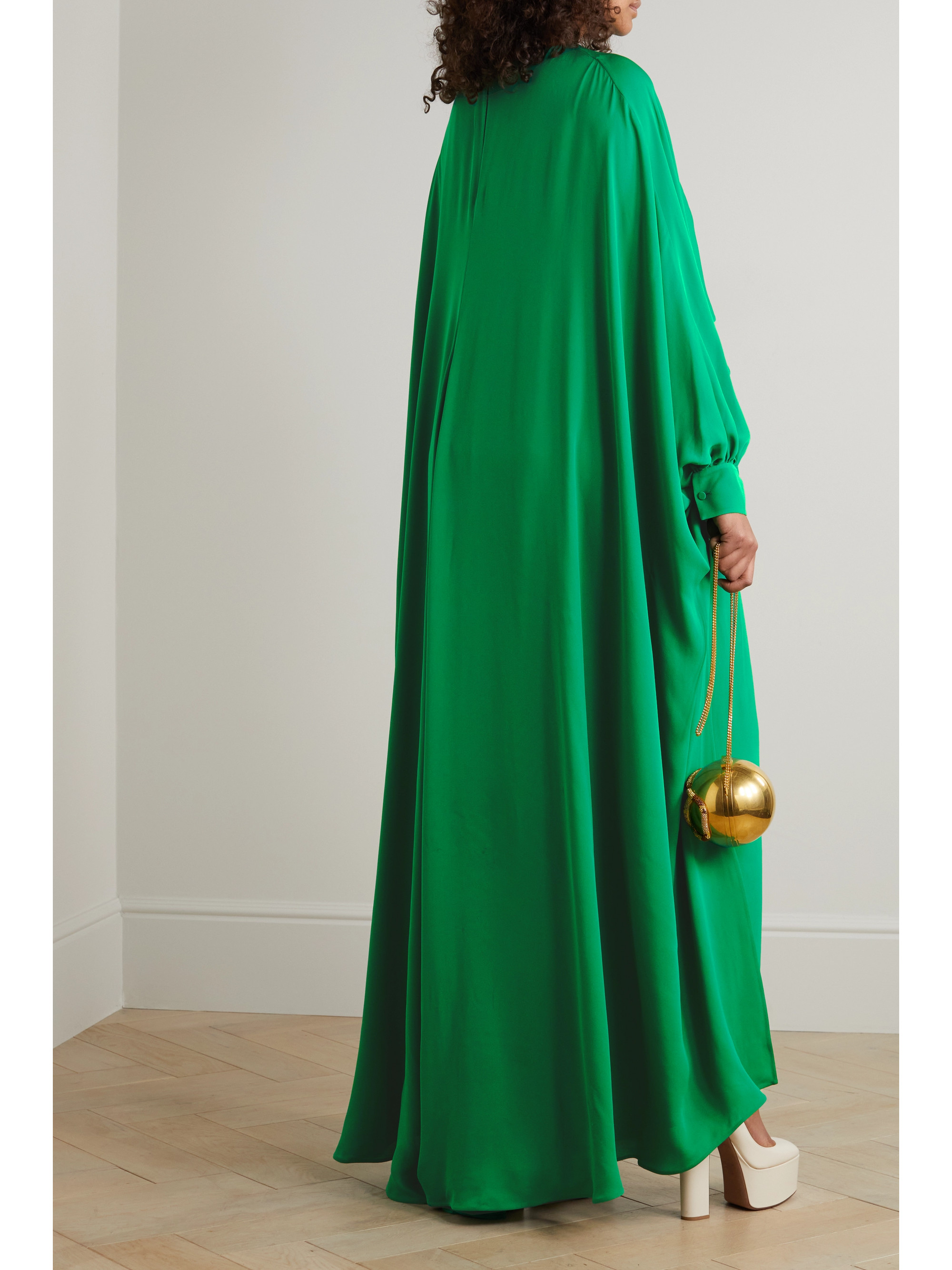 Valentino Garavani Cape-effect silk crepe de chine gown