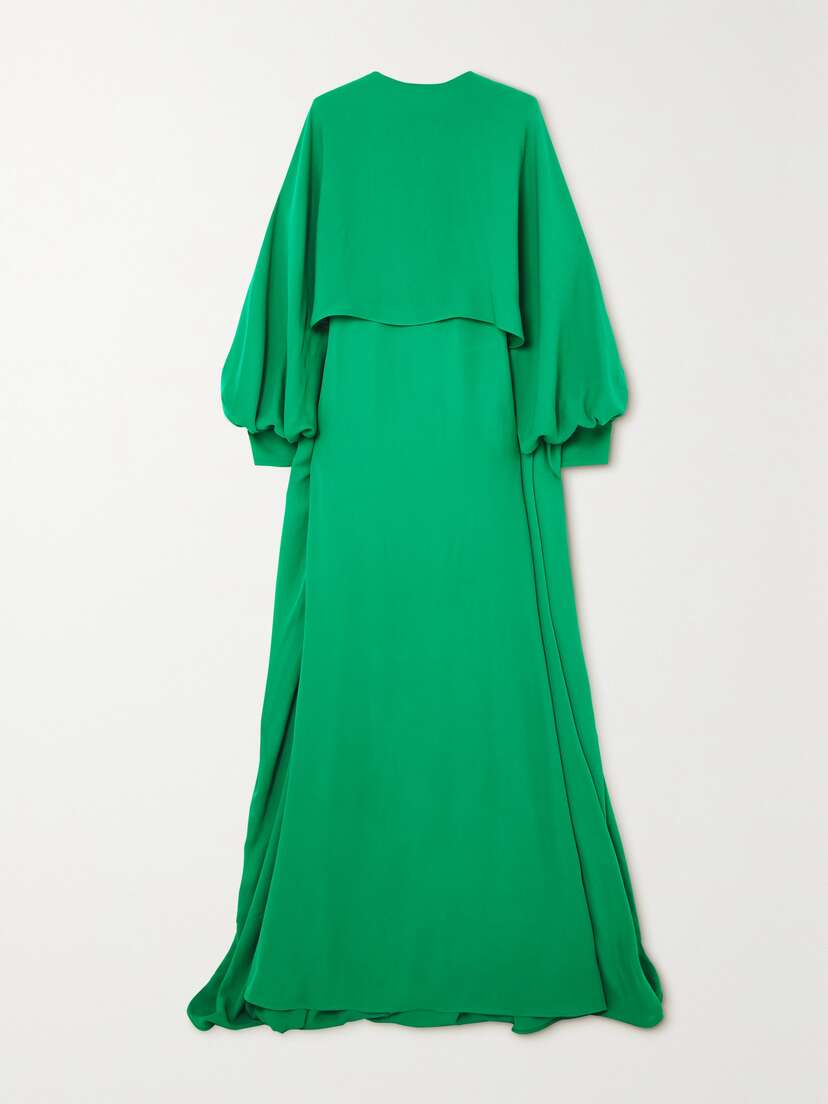 Valentino Garavani Cape-effect Silk Crepe De Chine Gown