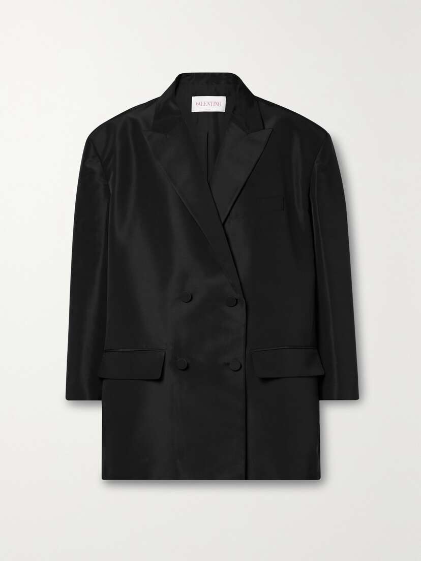 Valentino Garavani Oversized Double-breasted Silk-faille Blazer