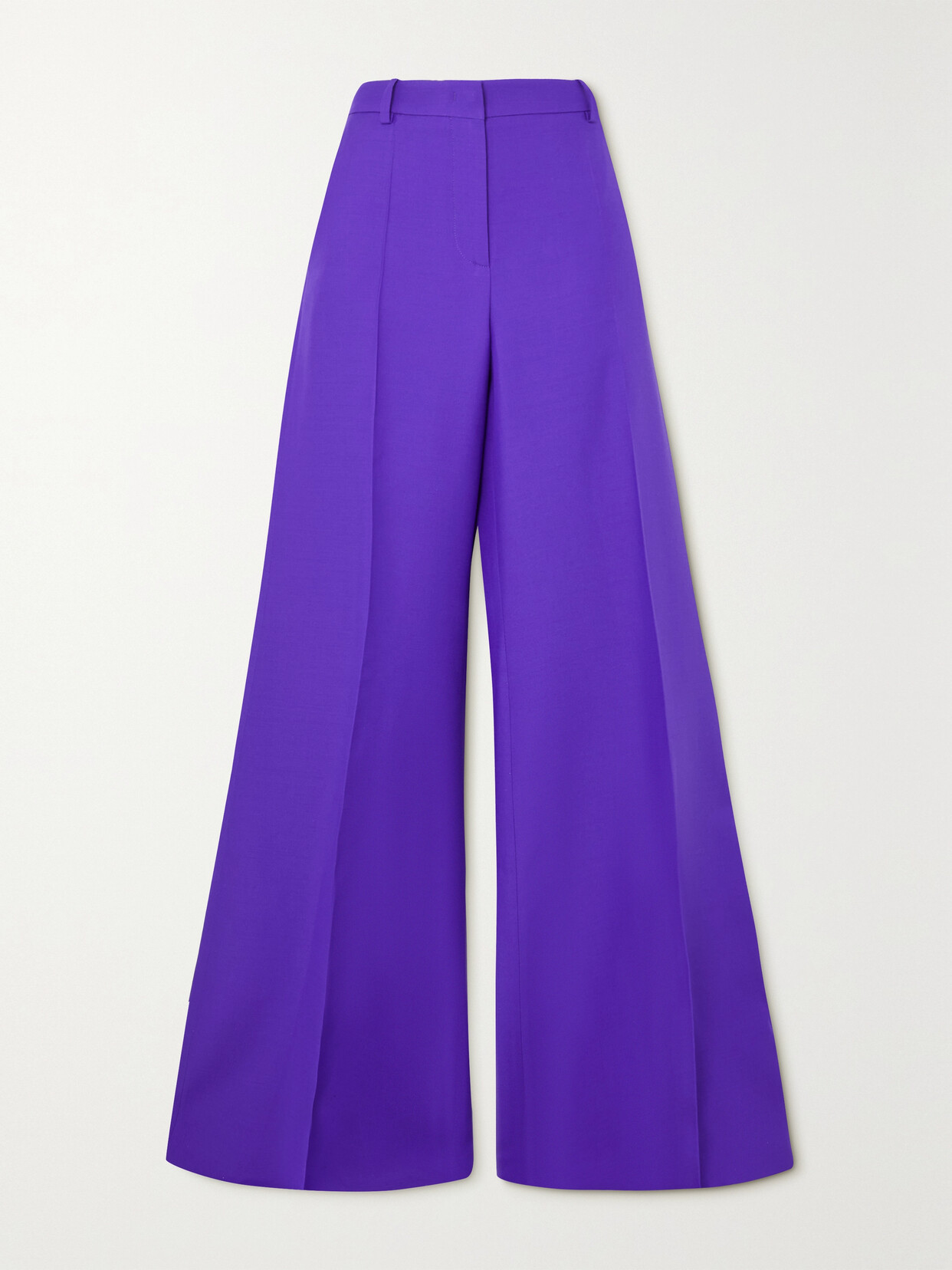 Valentino - Wool And Silk-blend Flared Pants - Purple