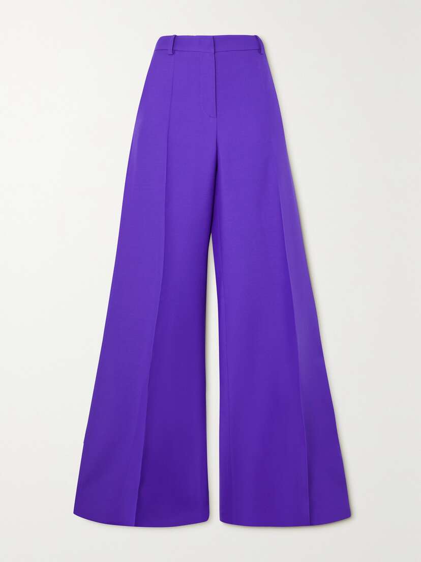 Valentino Garavani Wool And Silk-blend Flared Pants