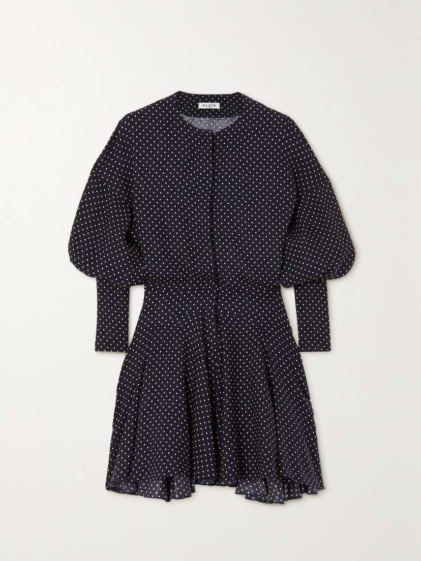 Alaïa Polka-dot Silk-jacquard Mini Dress