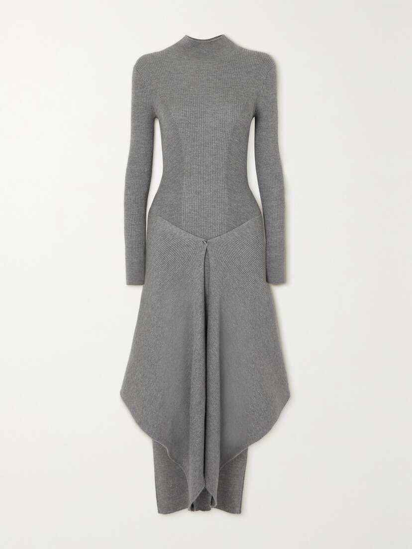 Alaïa Ribbed Cashmere And Silk-blend Midi Dress