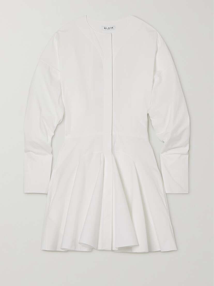 Alaïa Cotton-poplin Mini Shirt Dress