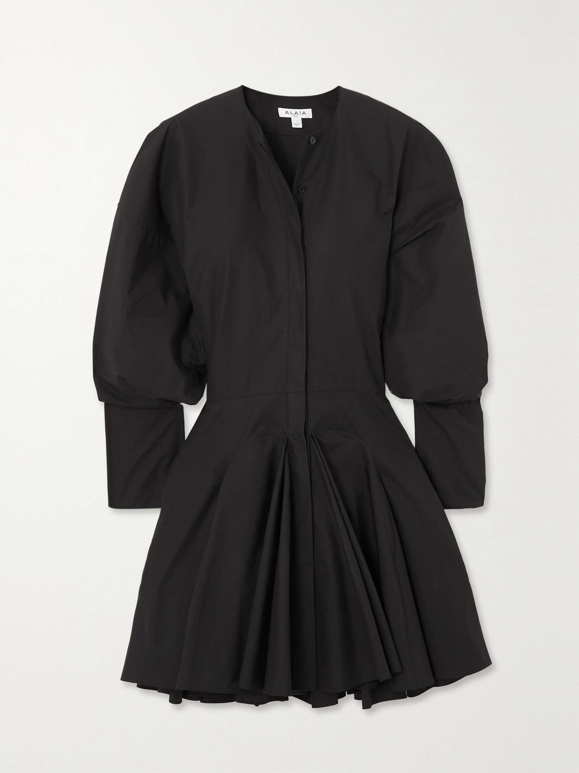 ALAÏA Ruffled tiered cotton-poplin mini shirt dress | NET-A-PORTER