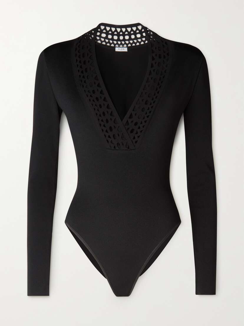 Alaïa Laser-cut Jersey Bodysuit