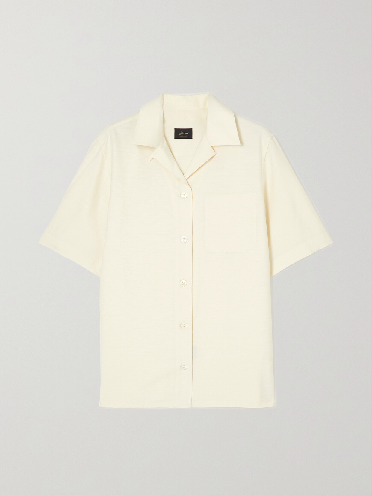 Brioni - Silk-canvas Shirt - Off-white