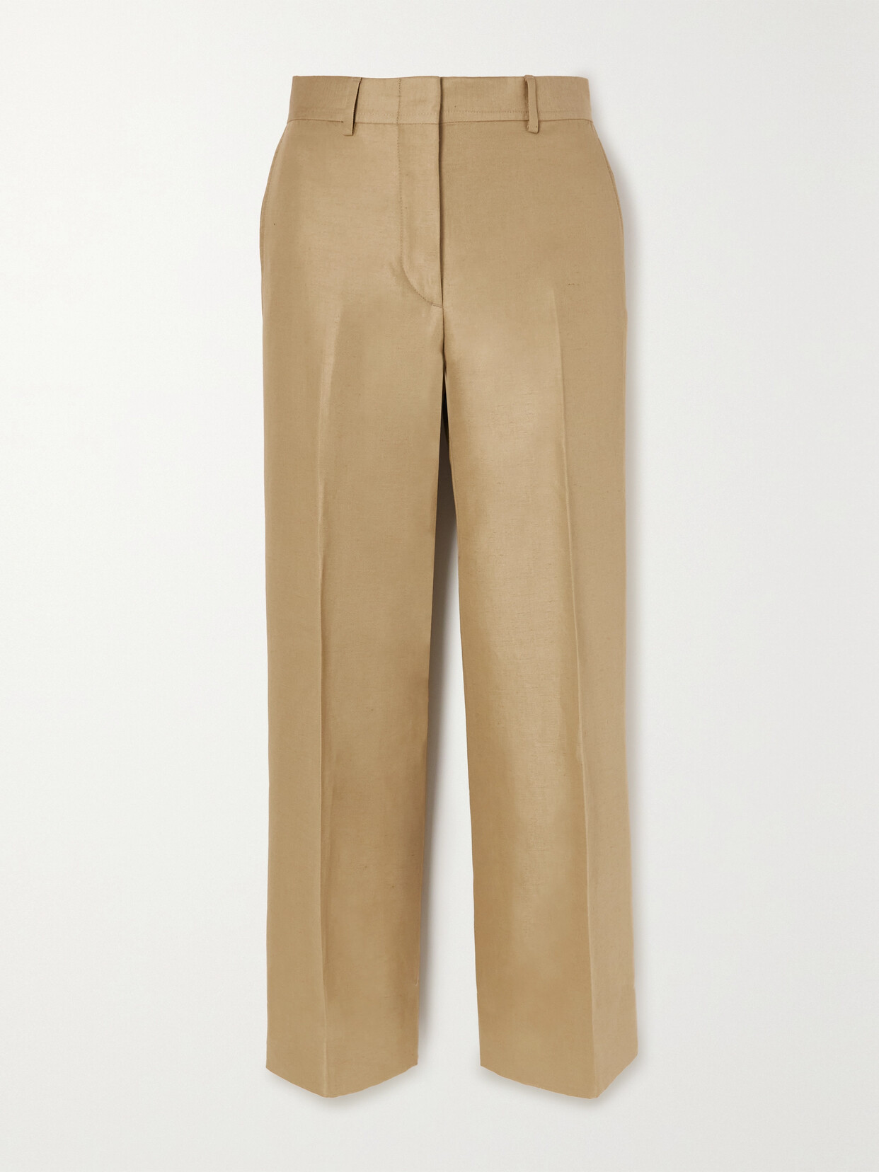 Brioni - Cotton, Linen And Silk-blend Twill Straight-leg Pants - Brown