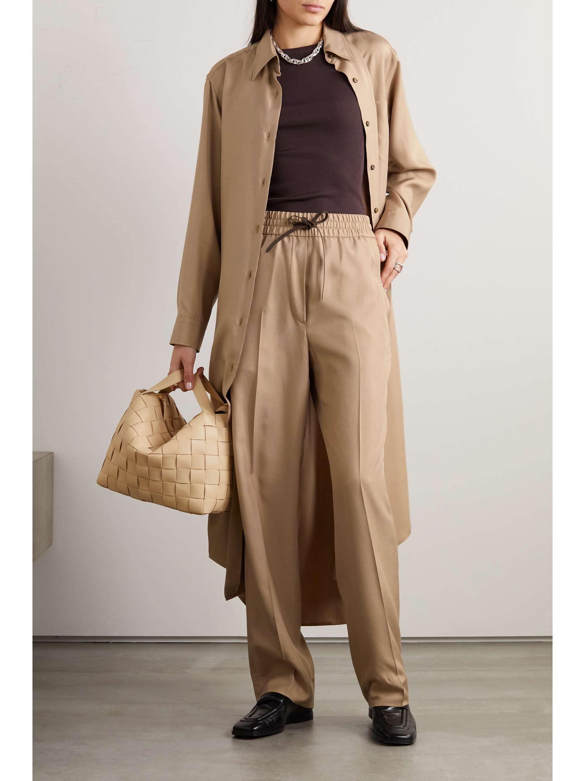 BRIONI Silk-canvas straight-leg pants