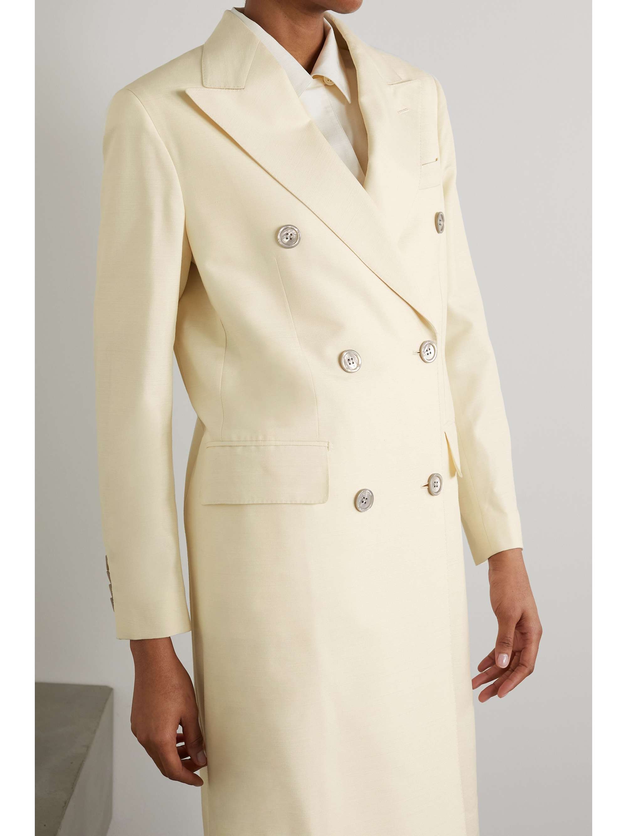 BRIONI Double-breasted silk-canvas coat