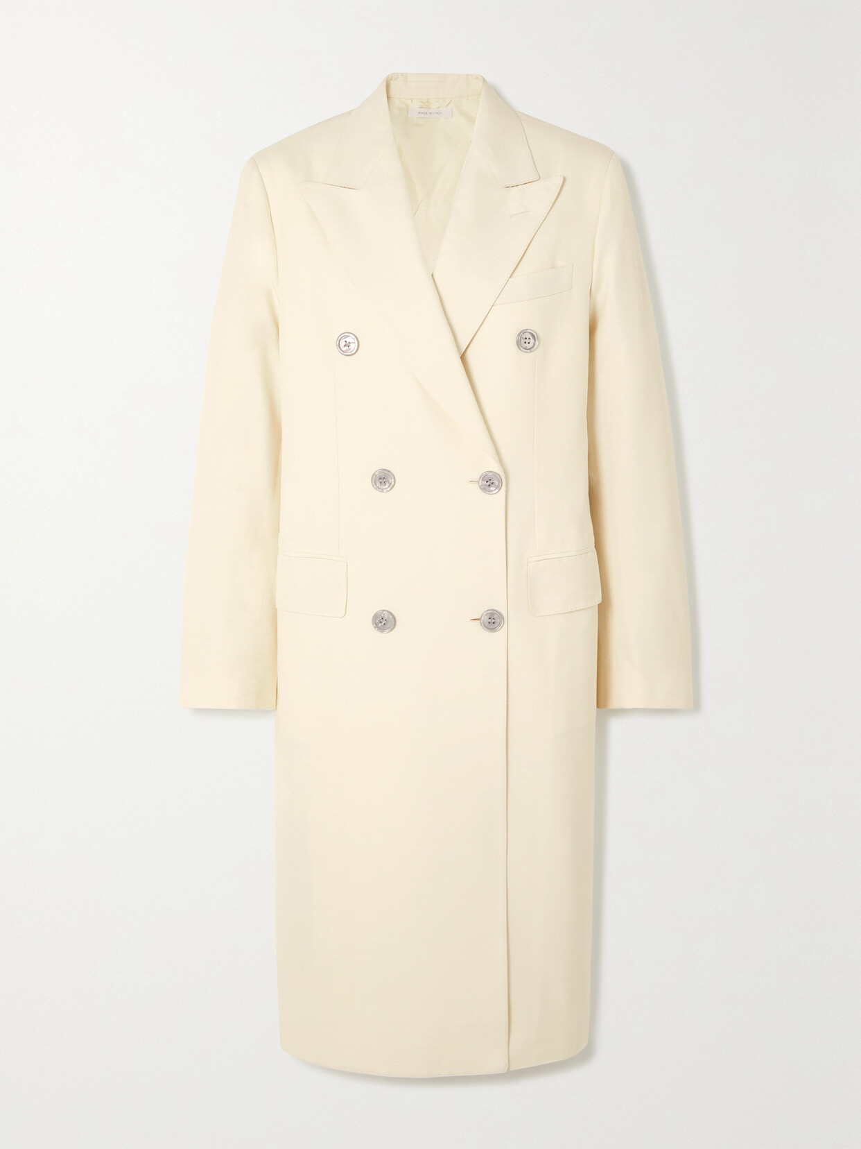 Brioni - Double-breasted Silk-canvas Coat - Off-white