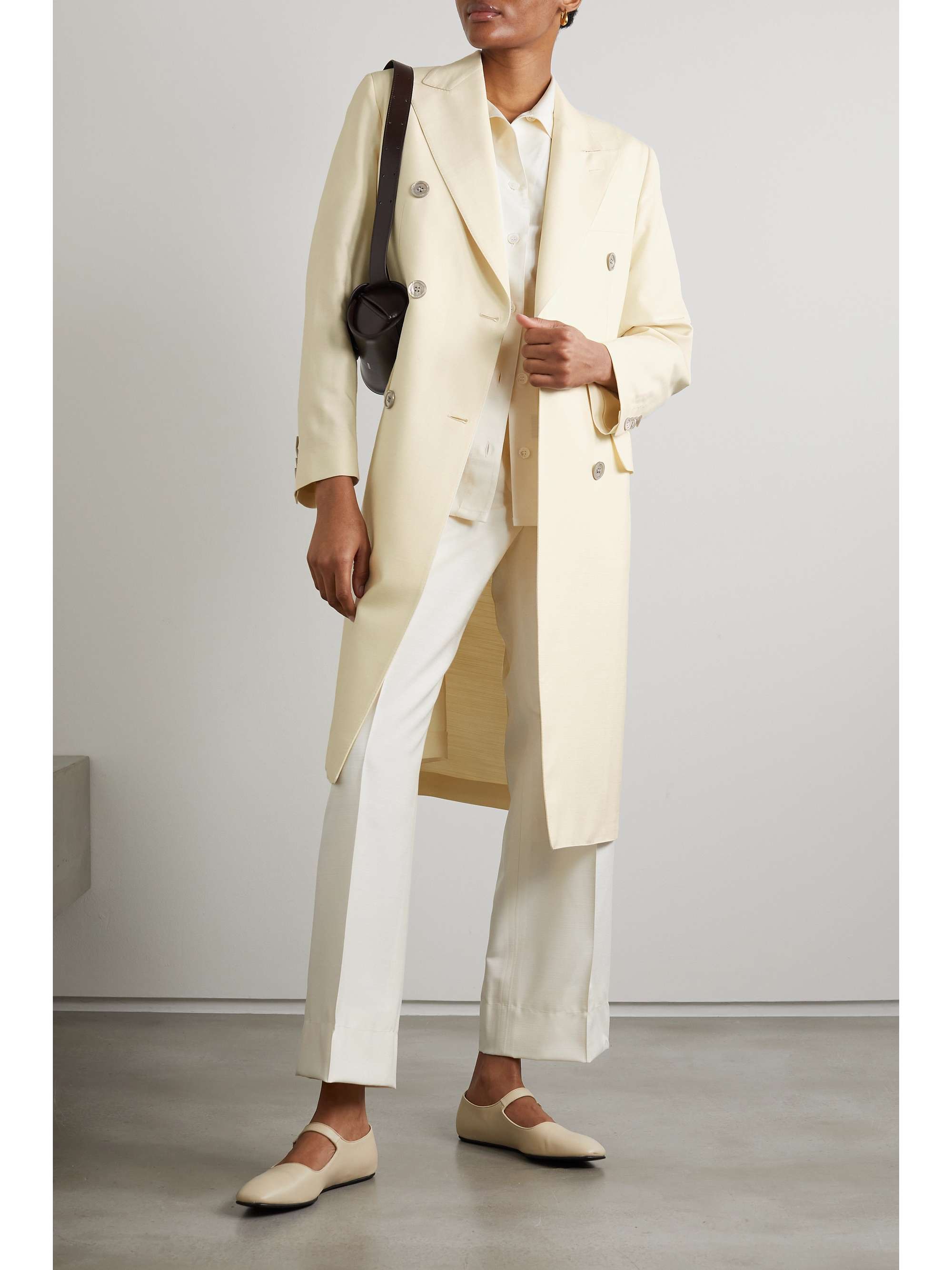 BRIONI Double-breasted silk-canvas coat